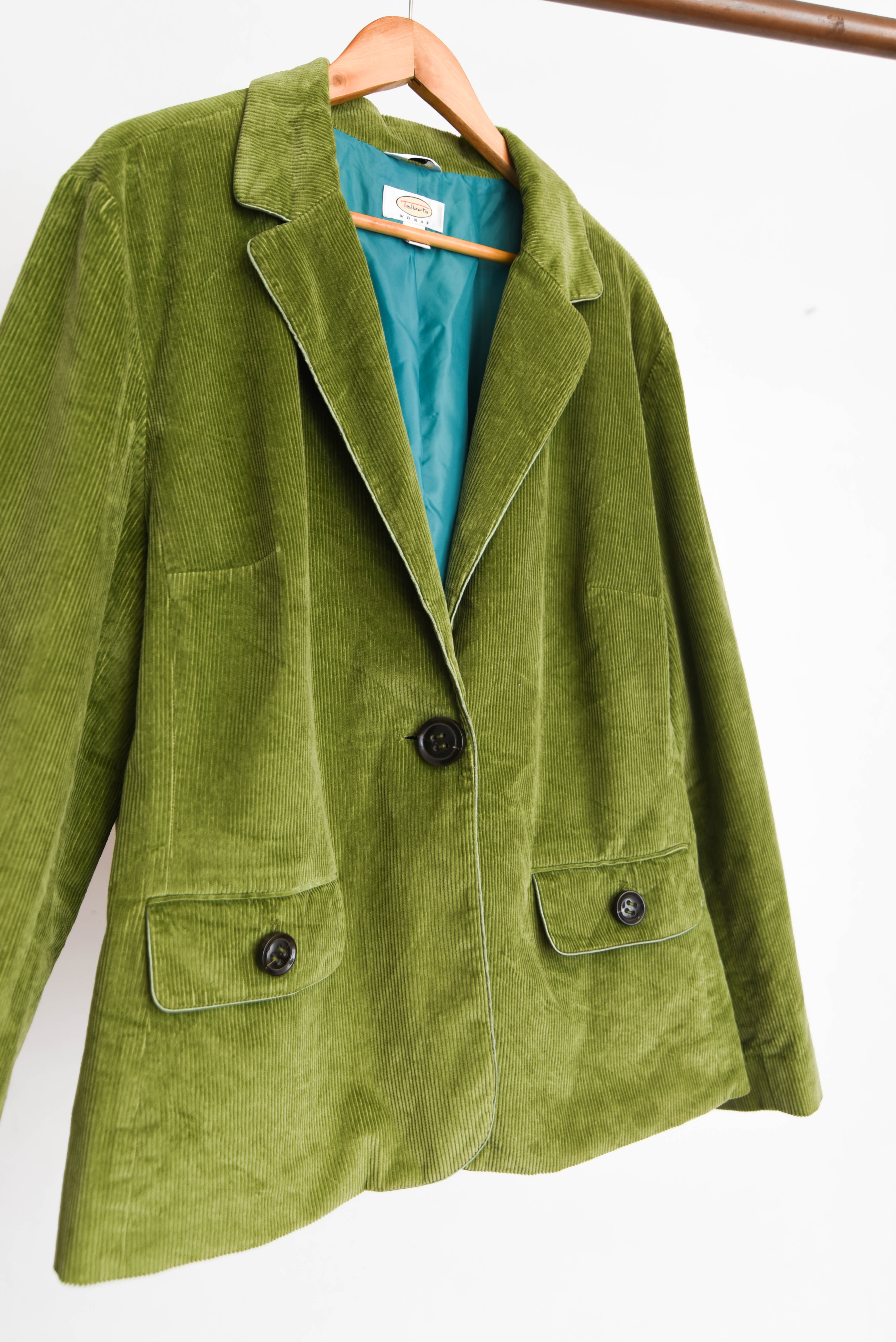 Blazer verde cotelé vintage