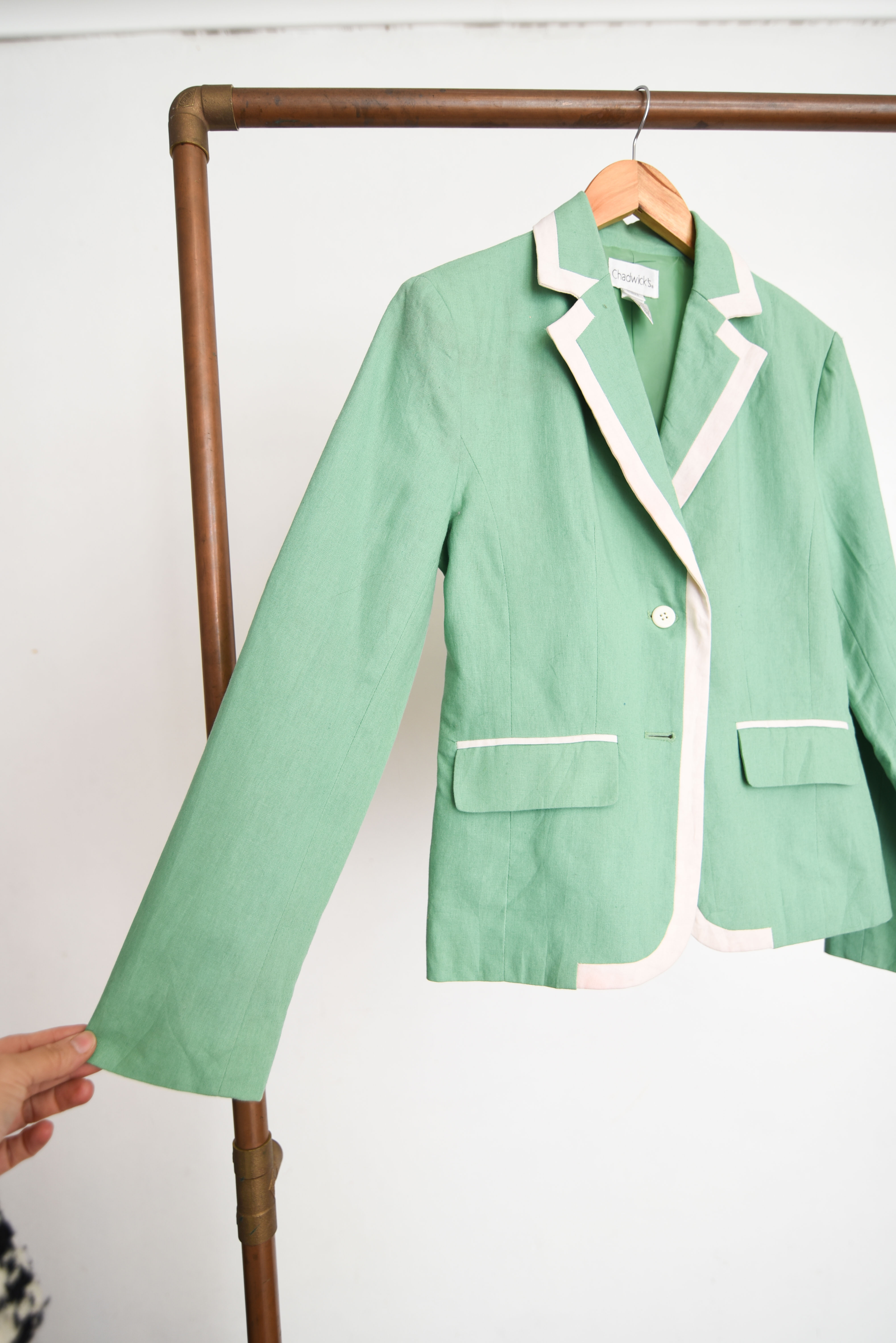 Blazer verde agua lino