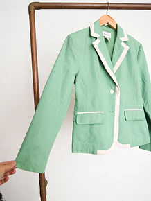 Blazer verde agua lino