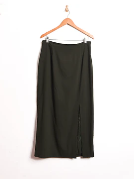Maxi falda green wool 90s
