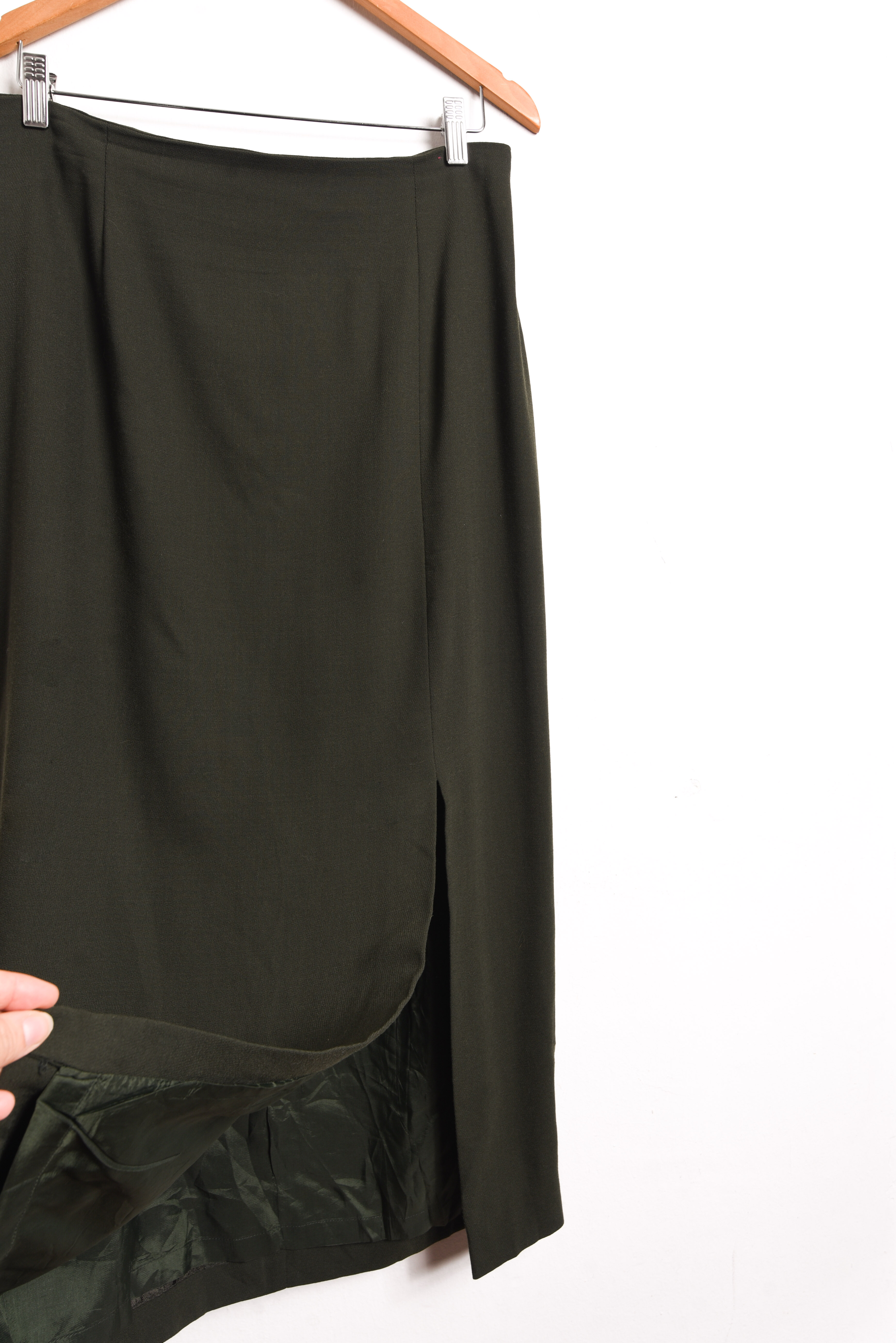 Maxi falda green wool 90s