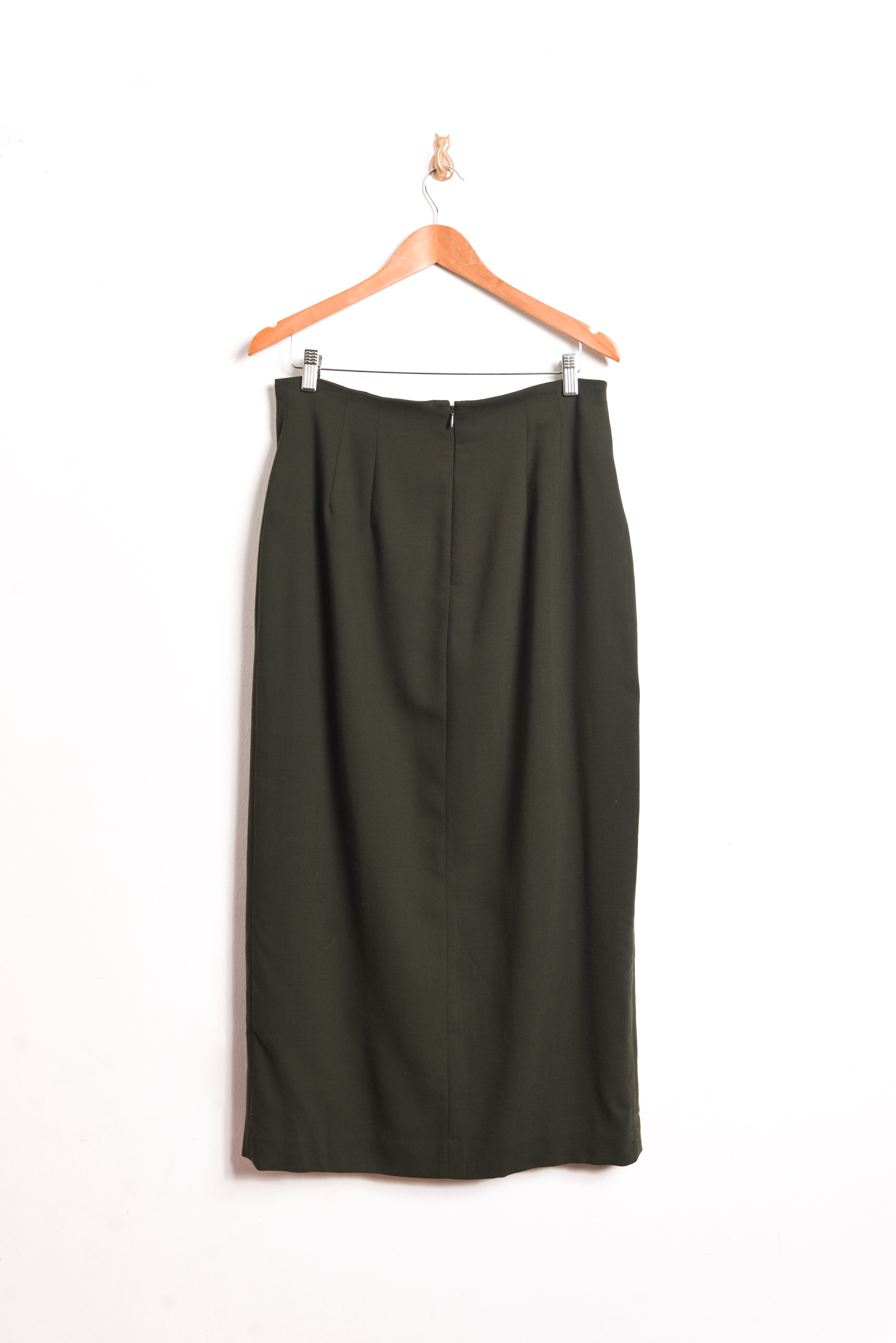 Maxi falda green wool 90s