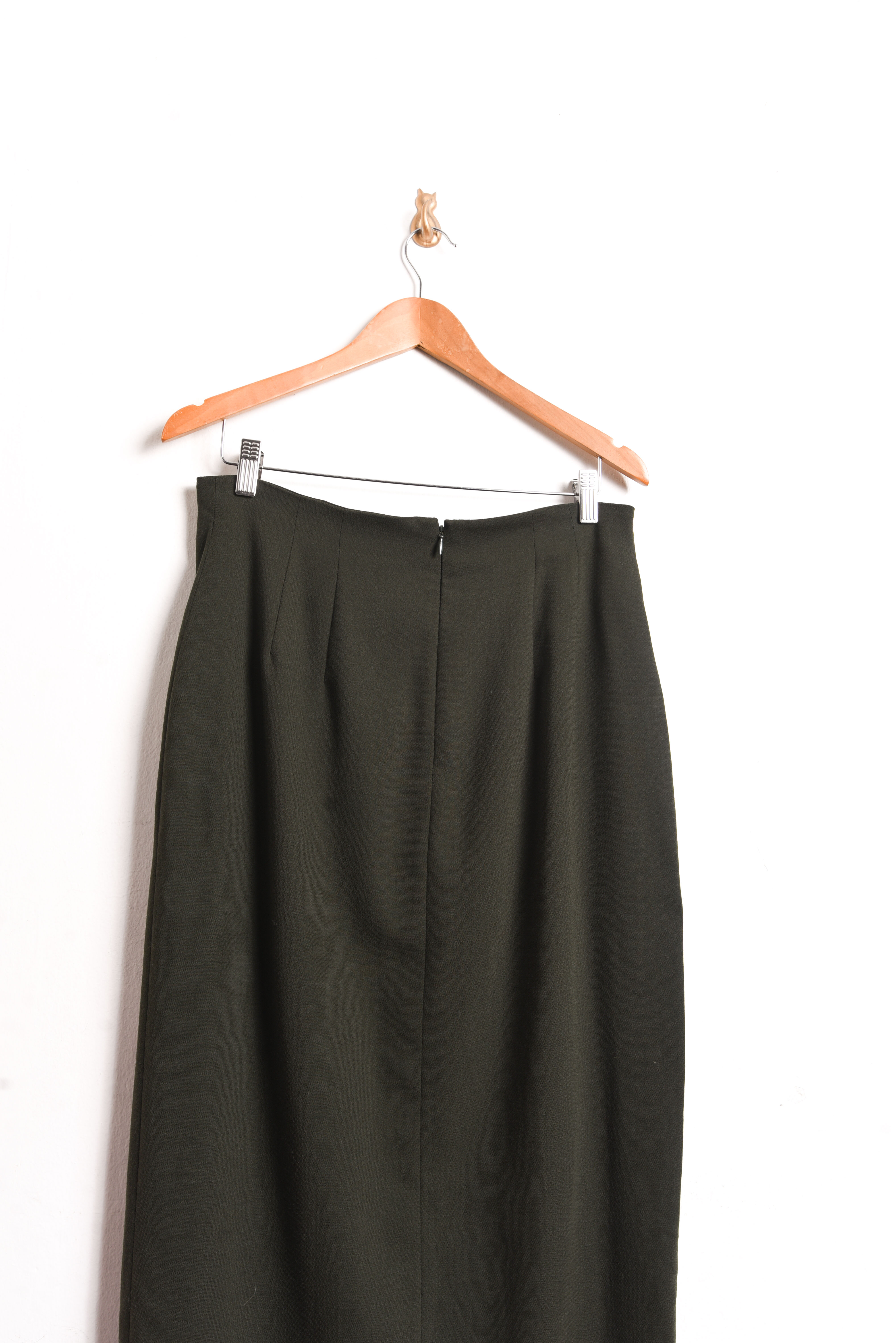 Maxi falda green wool 90s