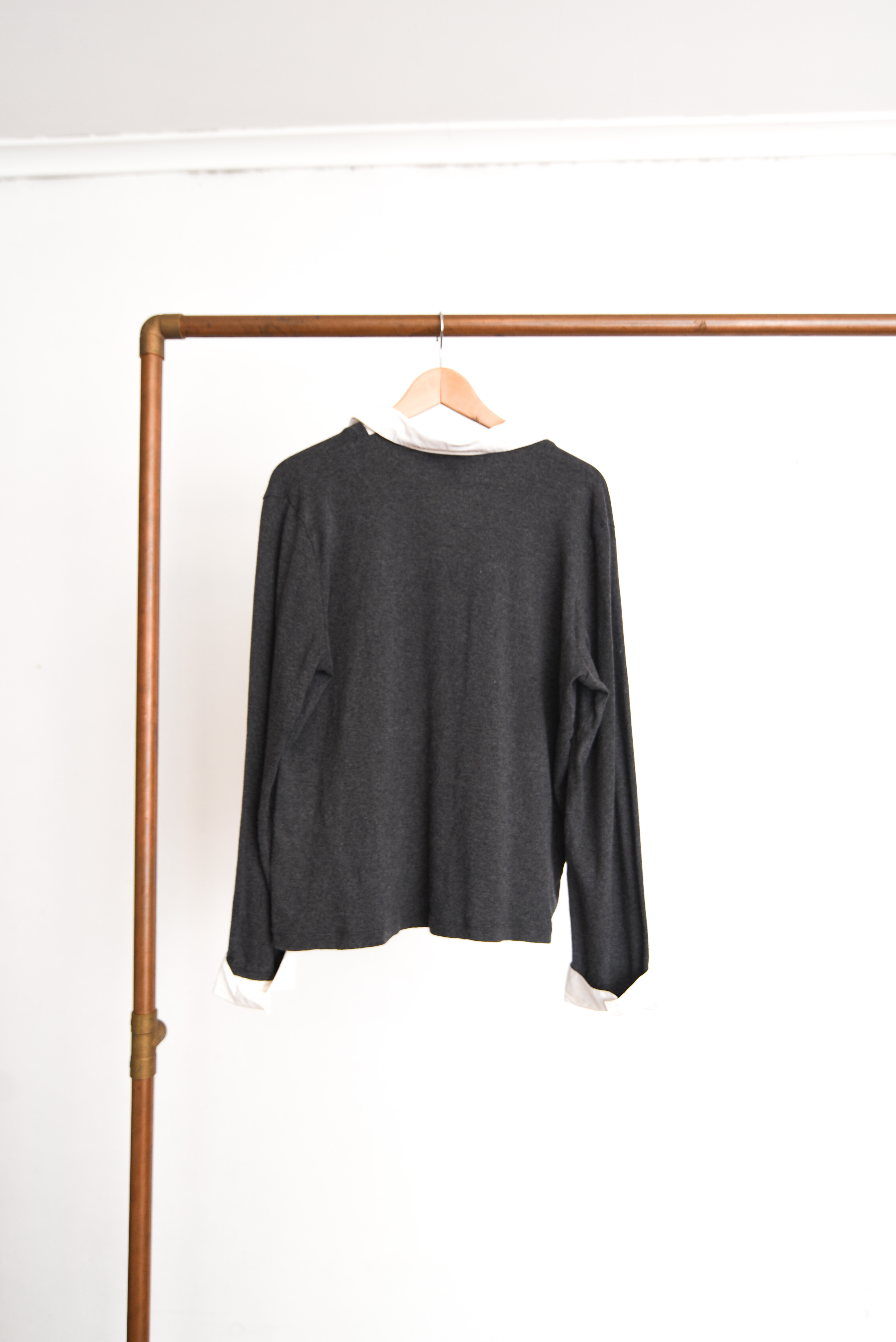 Top grafito tejido blusa