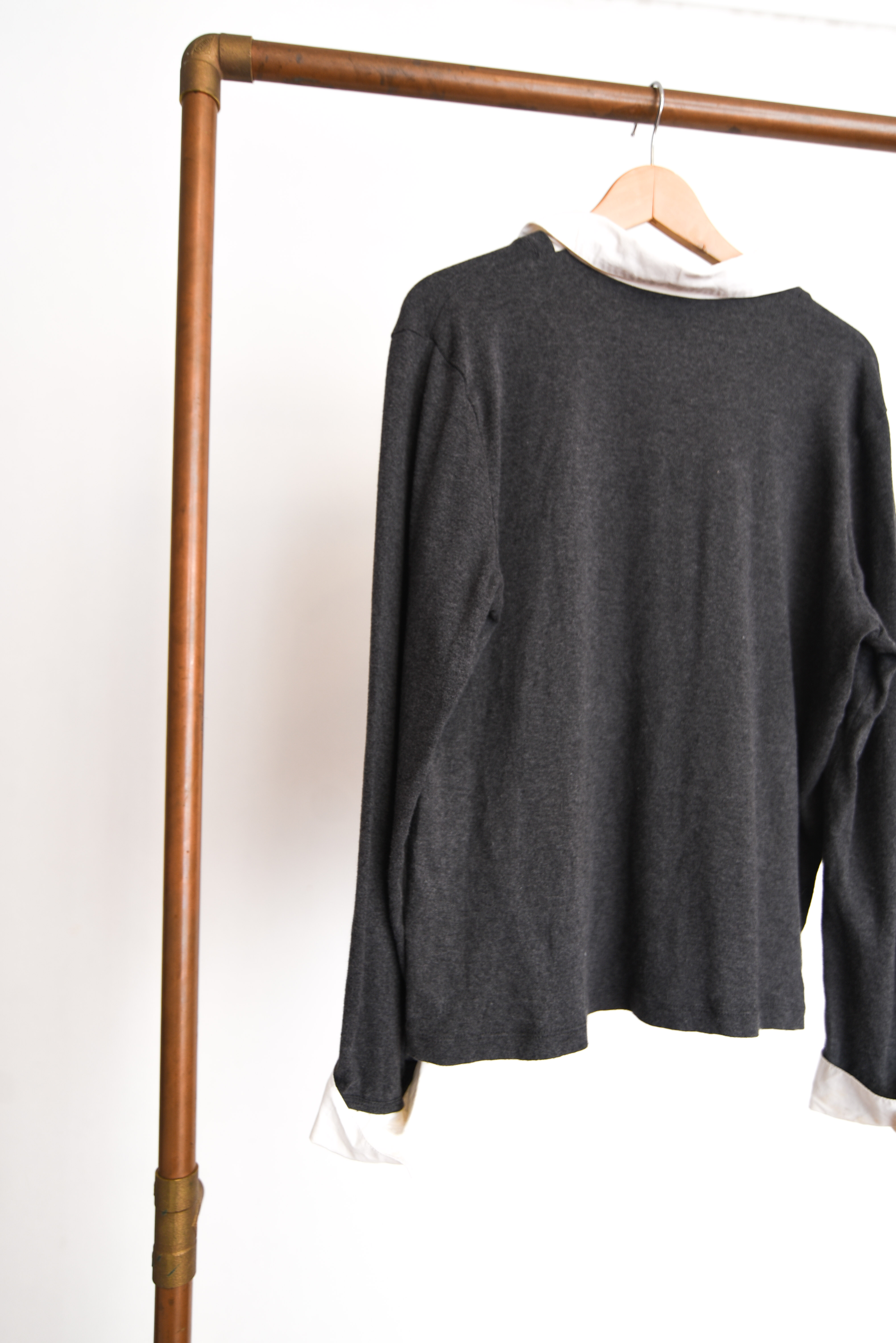 Top grafito tejido blusa
