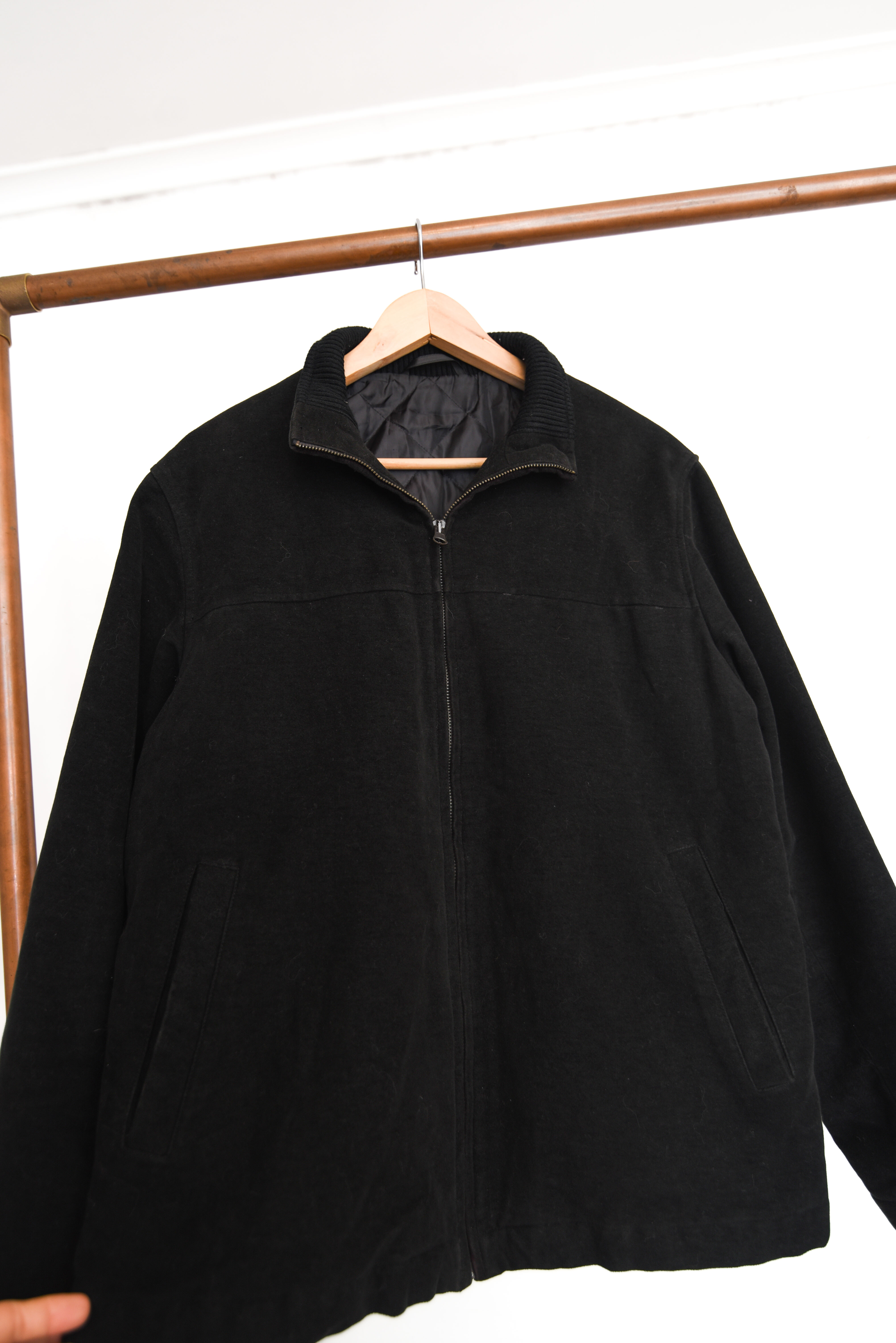 Chaqueta tipo bomber negra vntg italiana