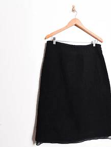 Falda negra tweed lana