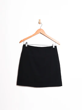 Mini falda negra lana