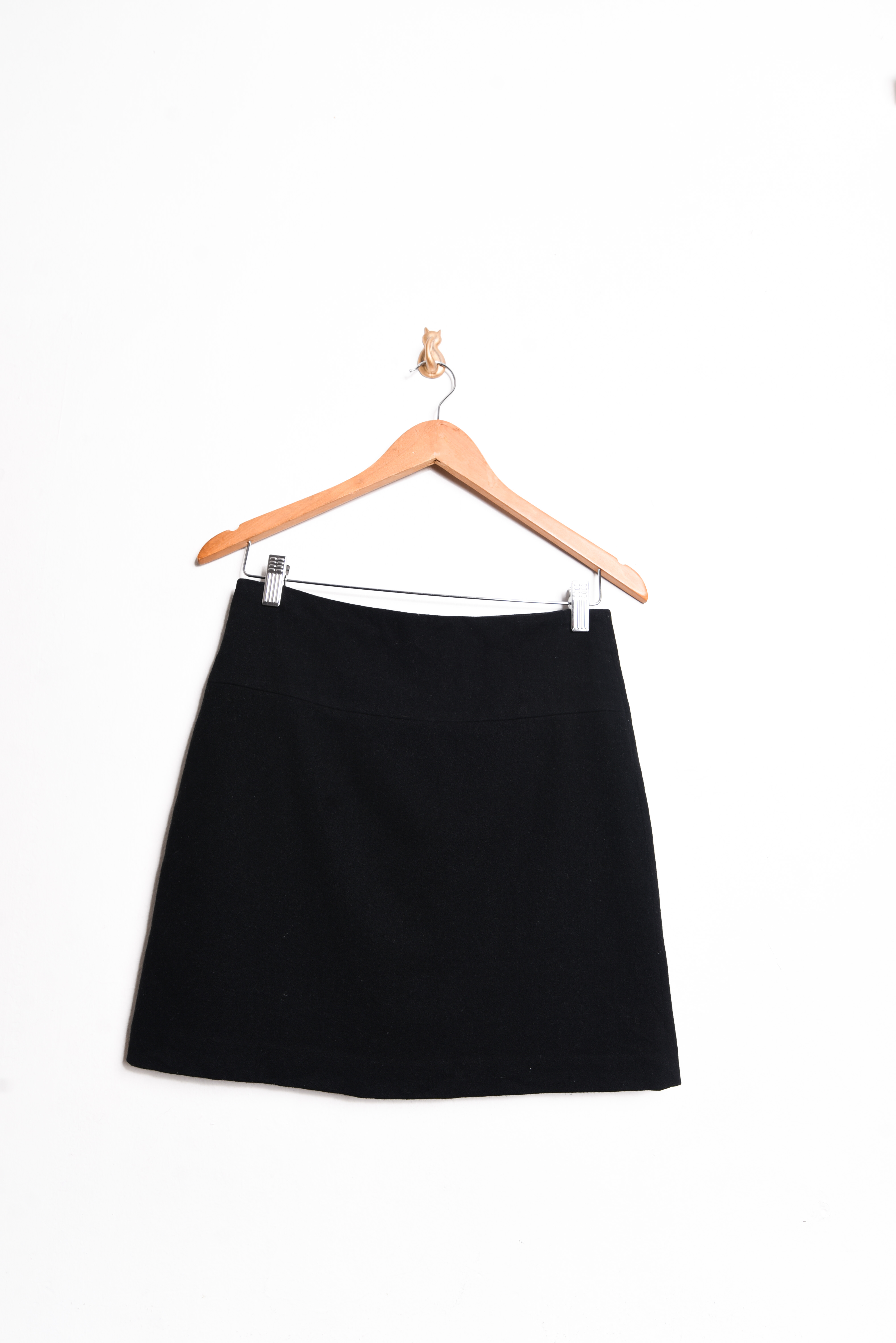 Mini falda negra lana