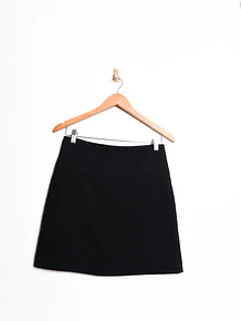Mini falda negra lana