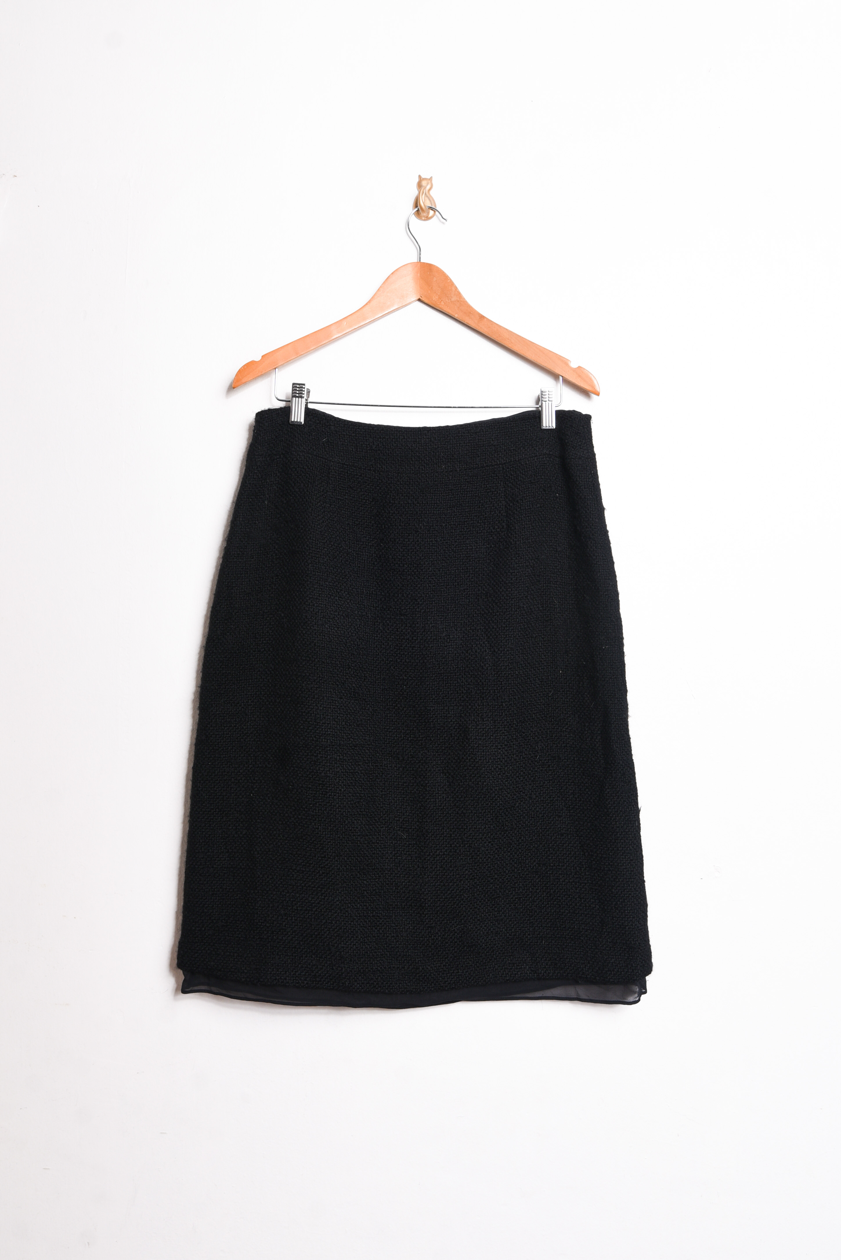 Falda negra tweed lana