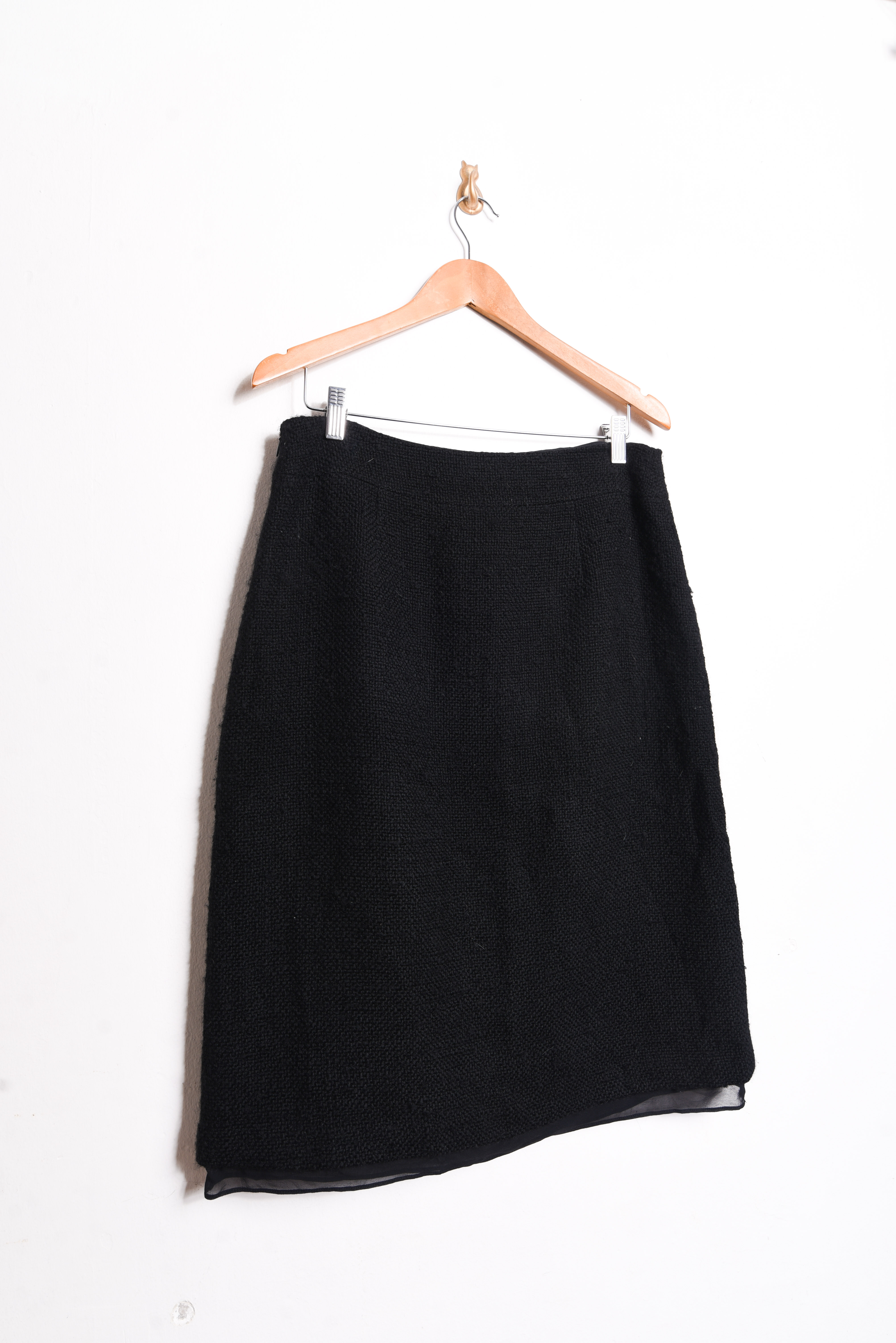 Falda negra tweed lana