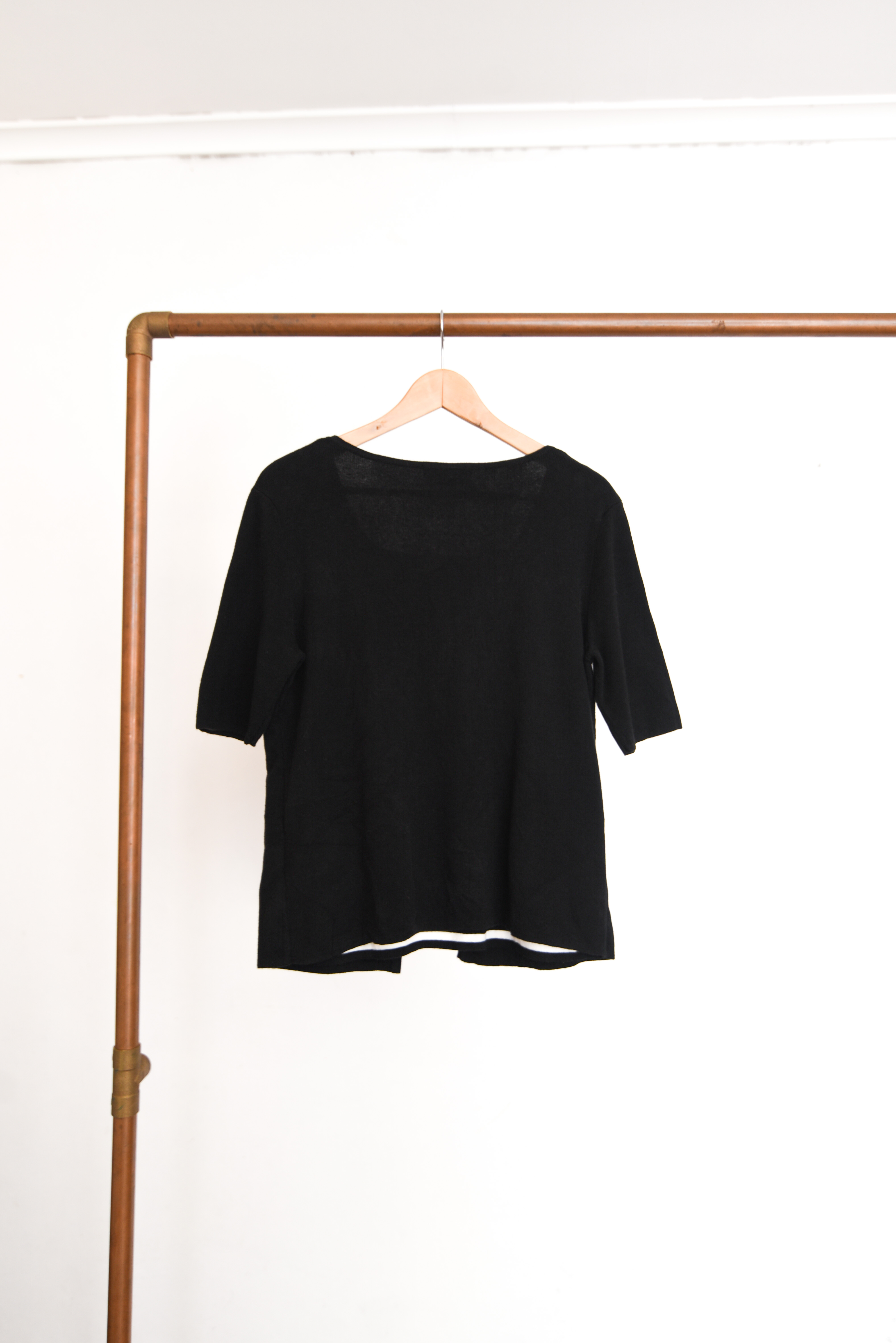 Top tejido cardigan rayado b&w