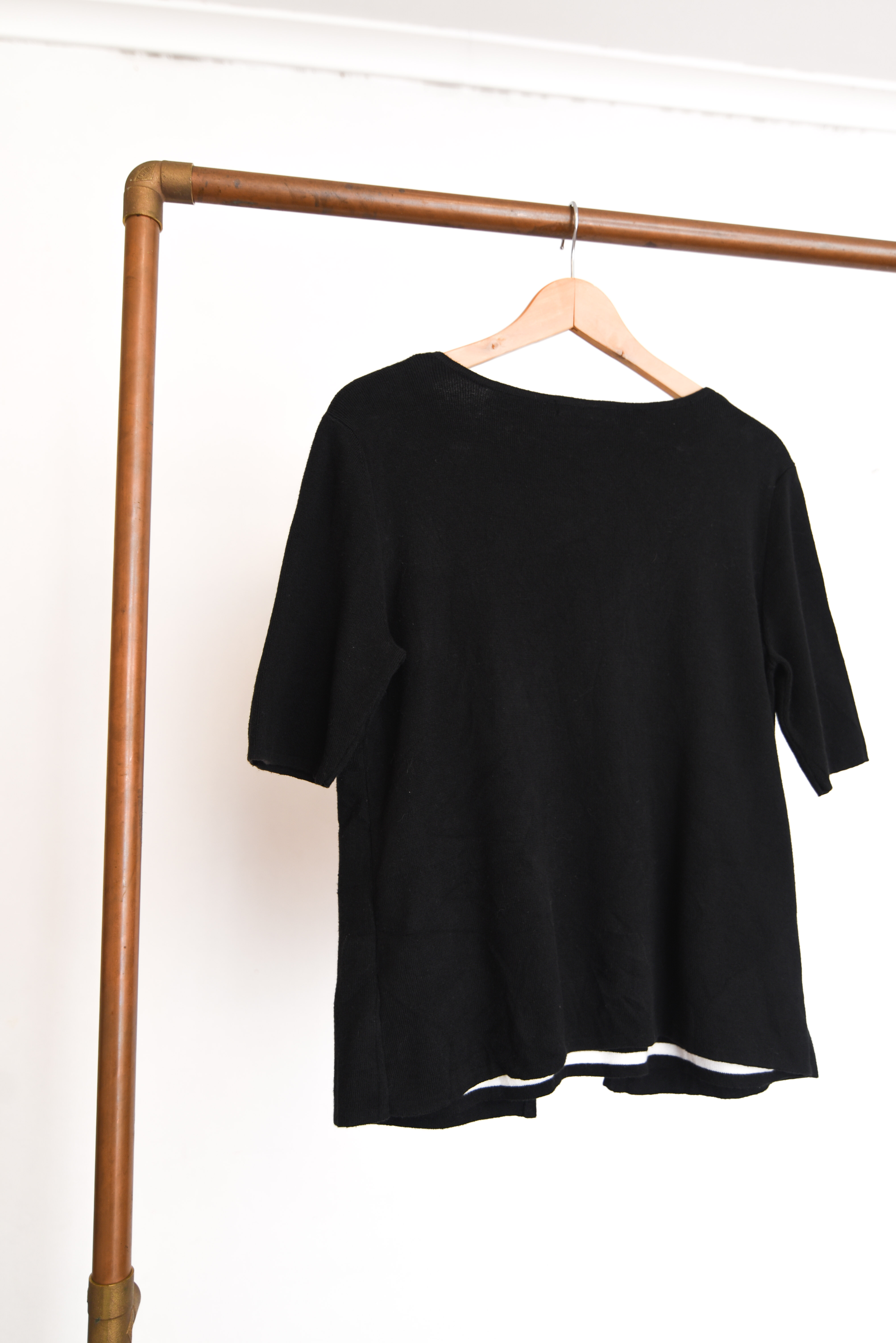 Top tejido cardigan rayado b&w