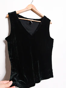Top velvet vintage black