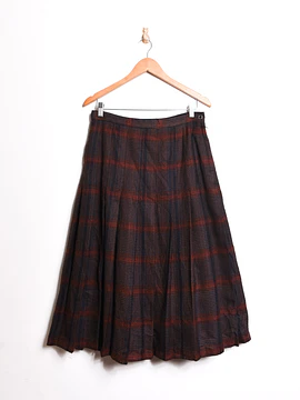 Falda vintage wool navy burdeo