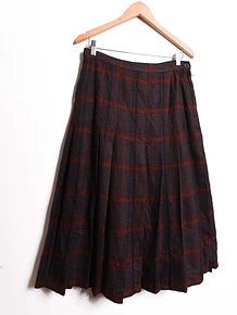 Falda vintage wool navy burdeo