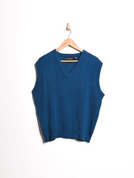 Sweater vest vintage azul piedra