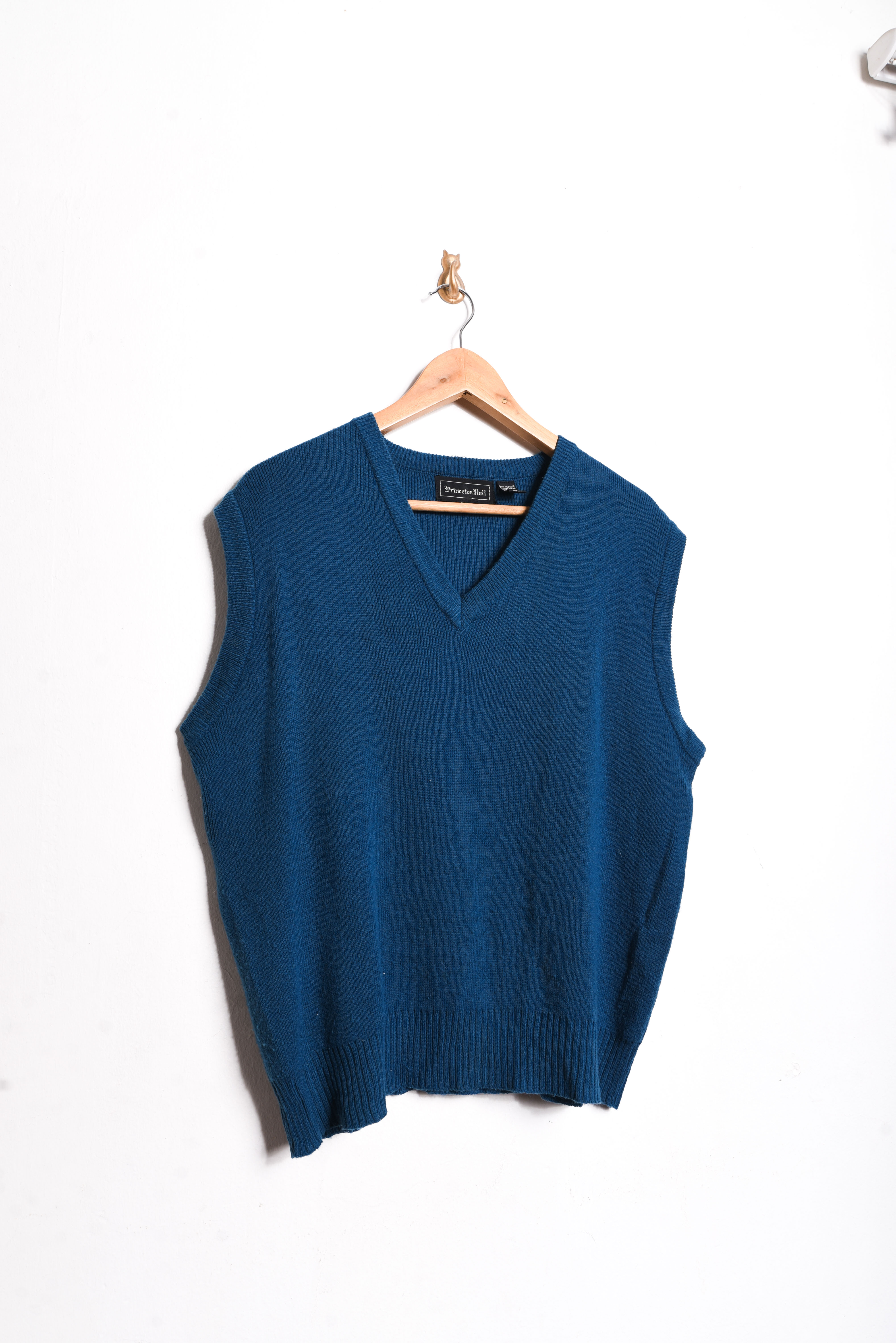 Sweater vest vintage azul piedra
