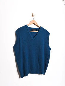 Sweater vest vintage azul piedra