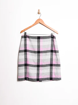 Falda gris tartán lana