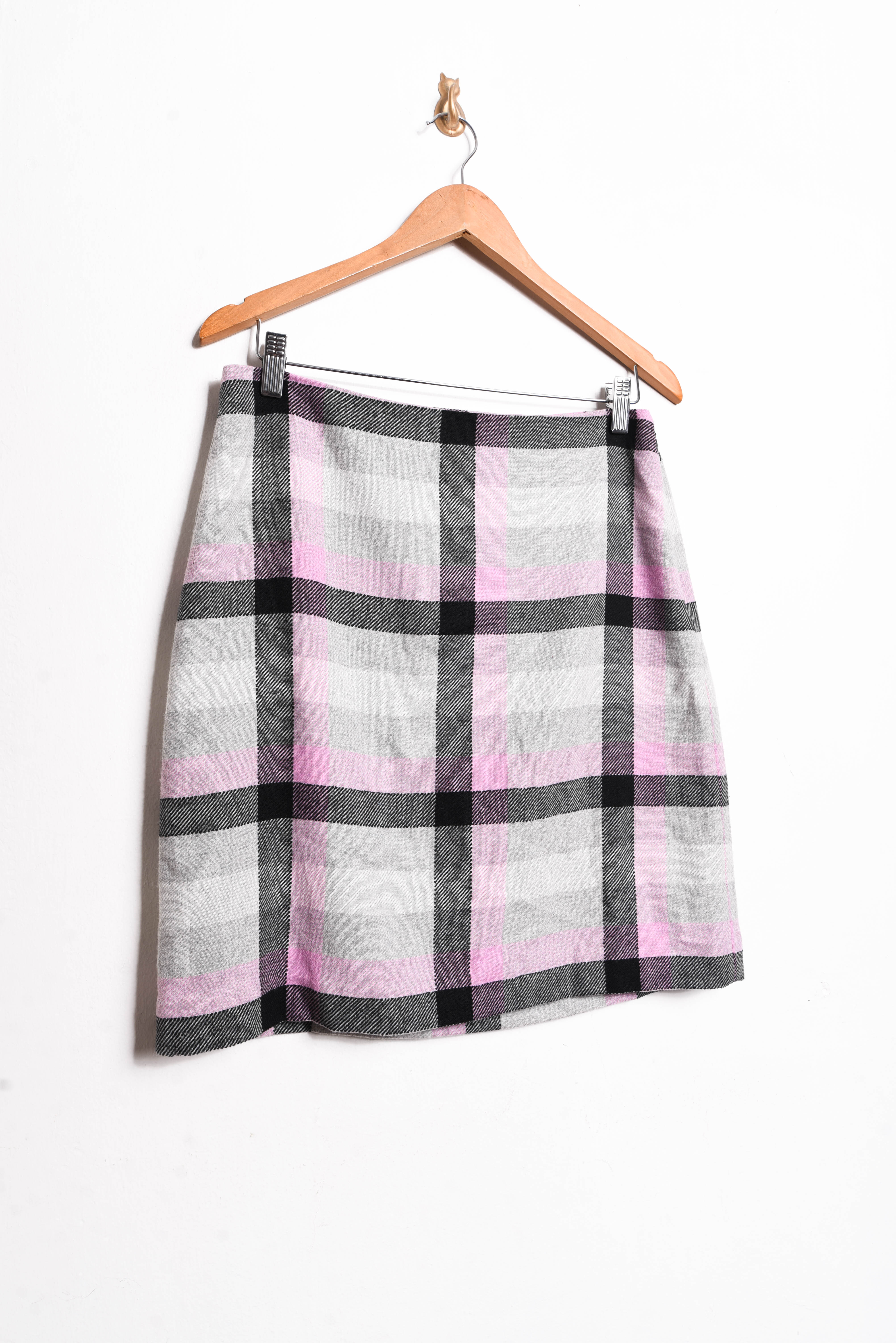 Falda gris tartán lana