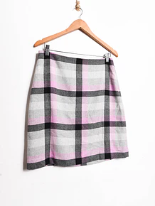 Falda gris tartán lana