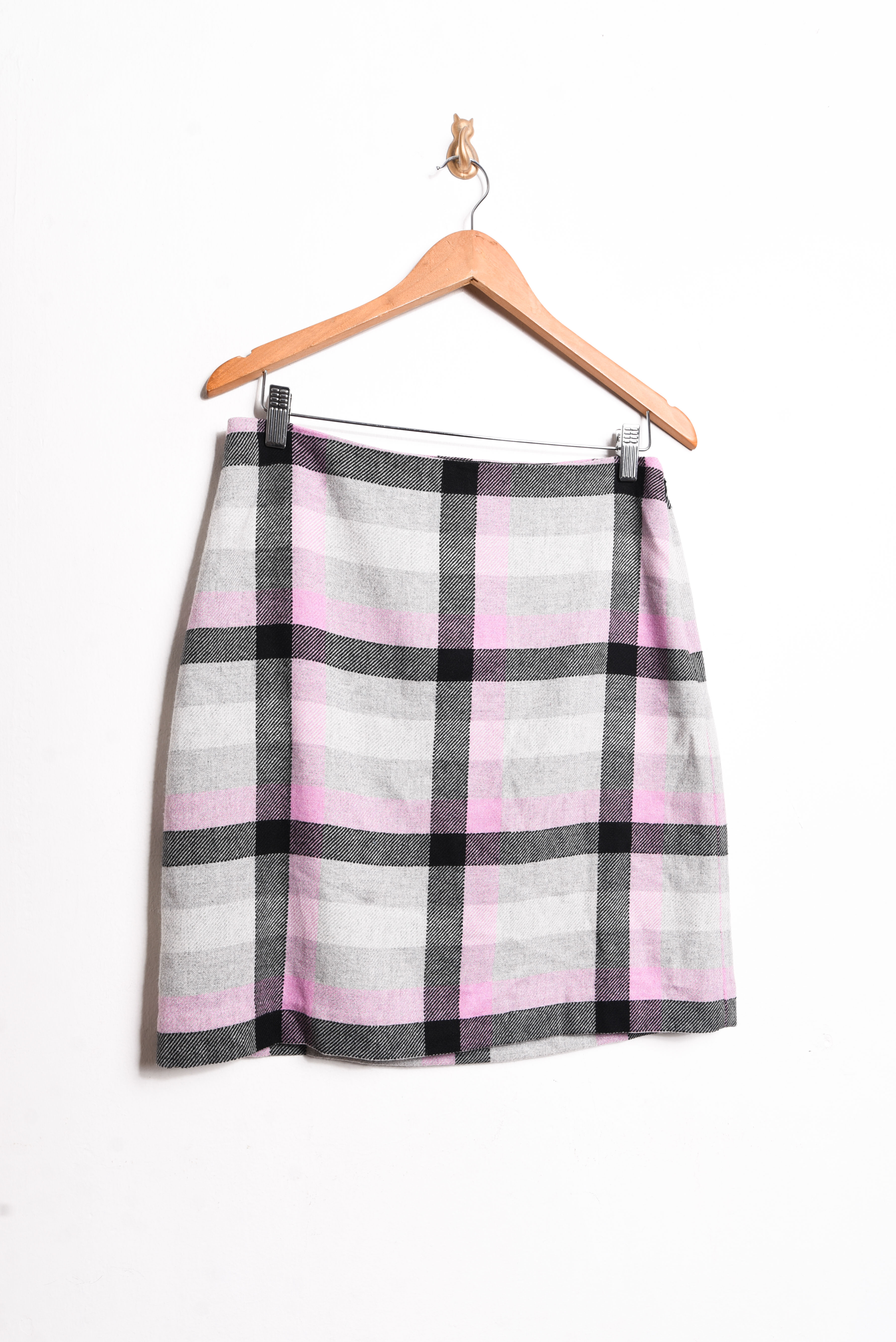 Falda gris tartán lana