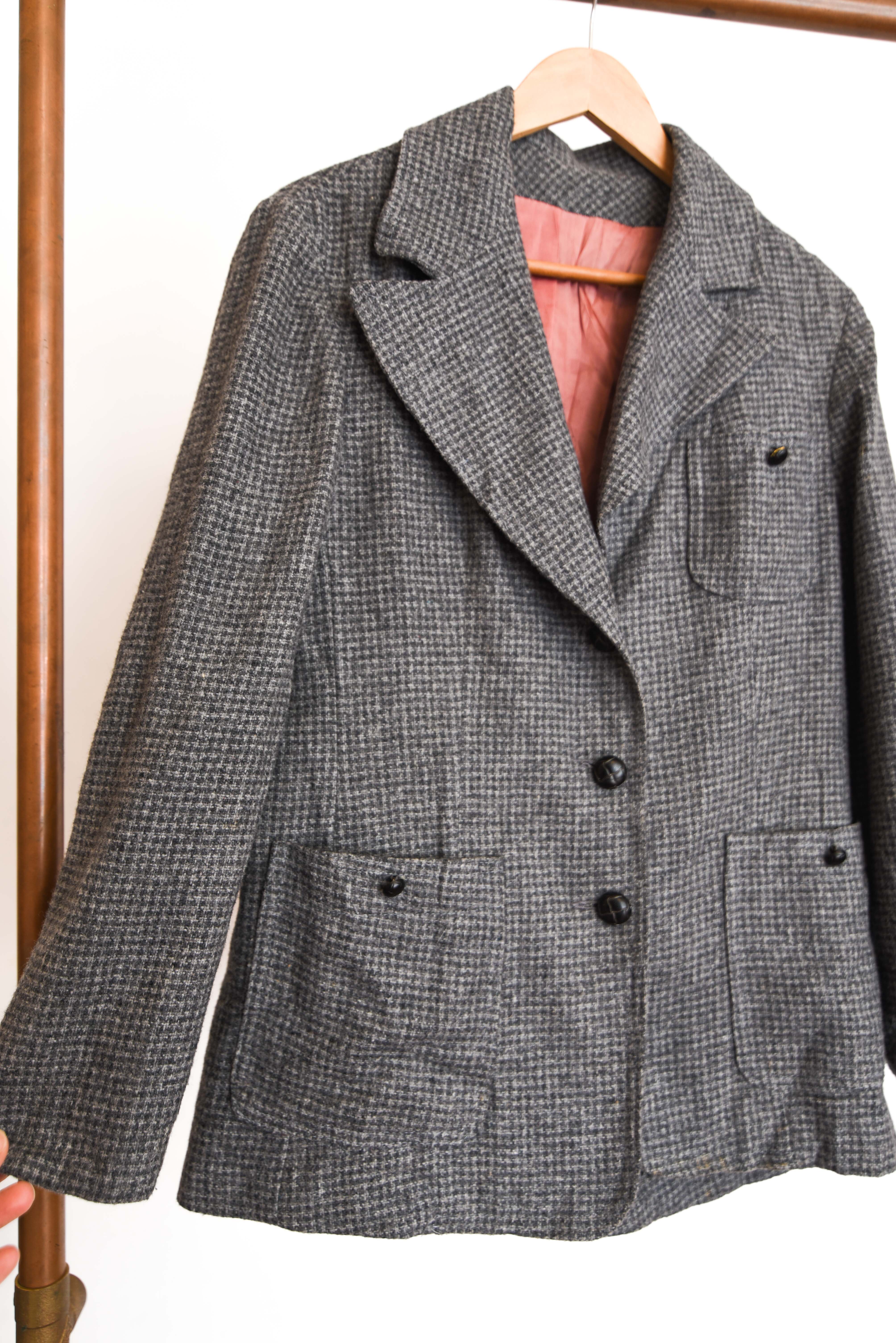 Blazer pata de gallo gris 60s