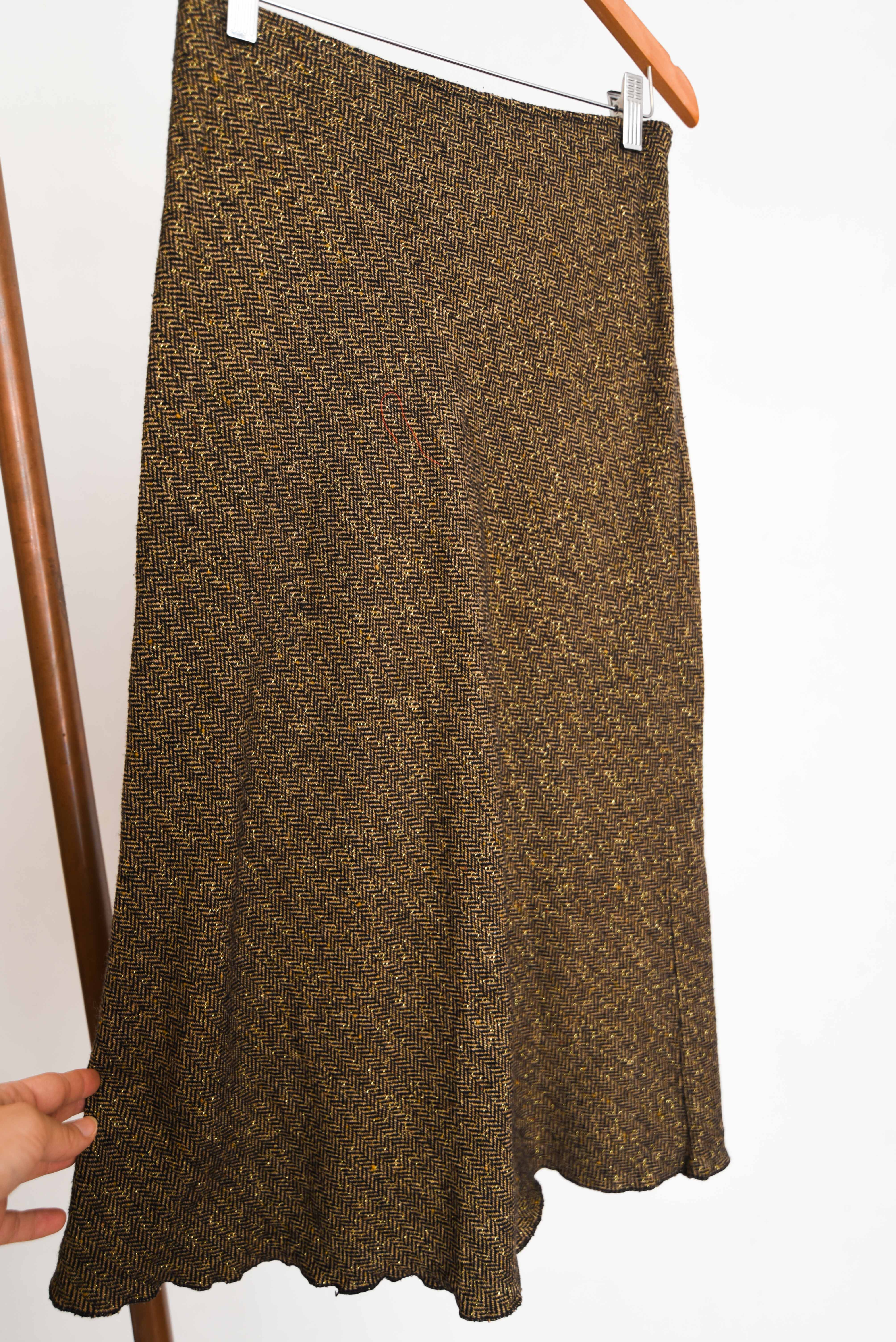 Maxi falda espiga shiny Y2K