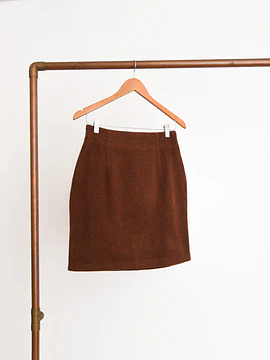 Falda café lana vintage