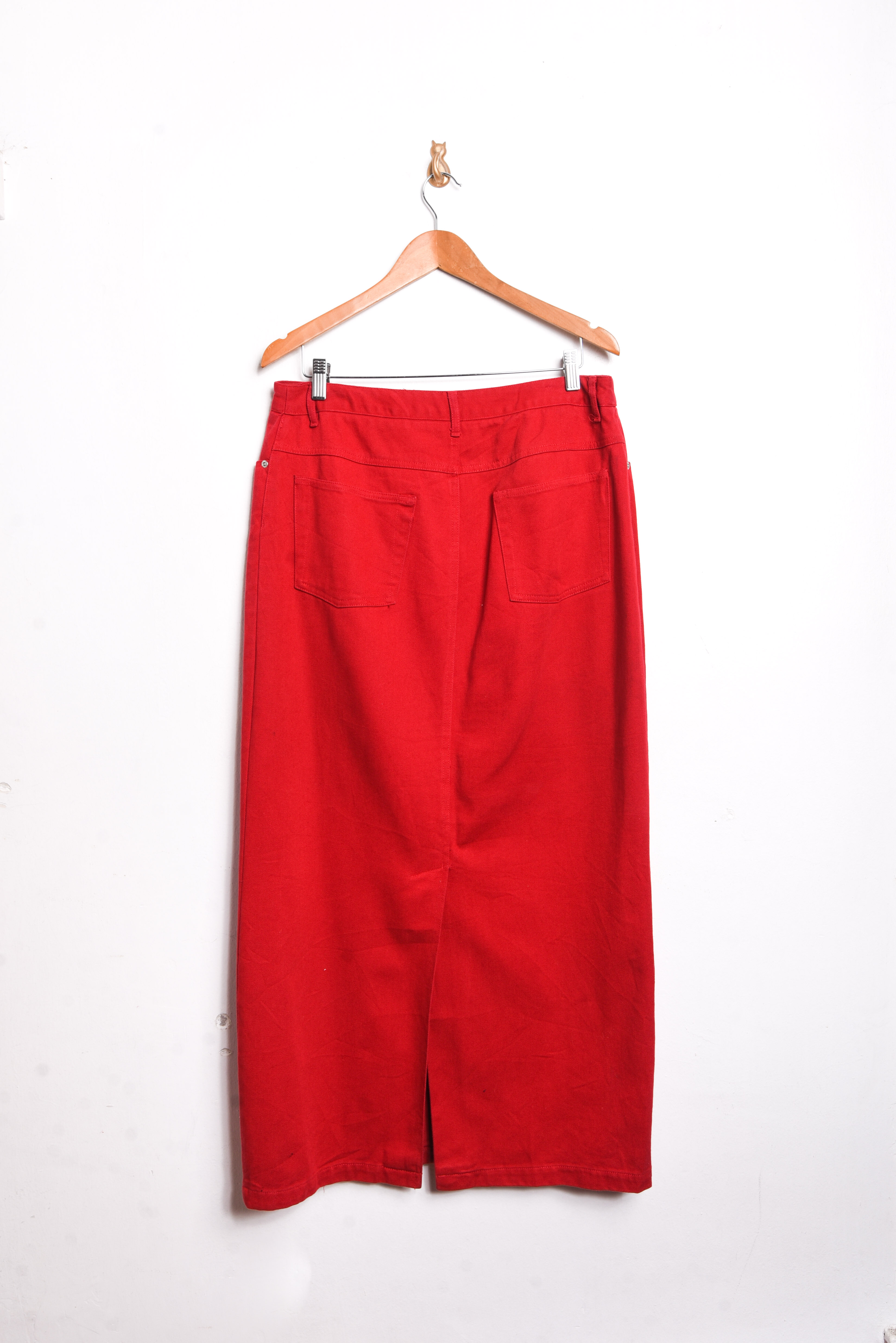 Maxi falda roja denim 90s