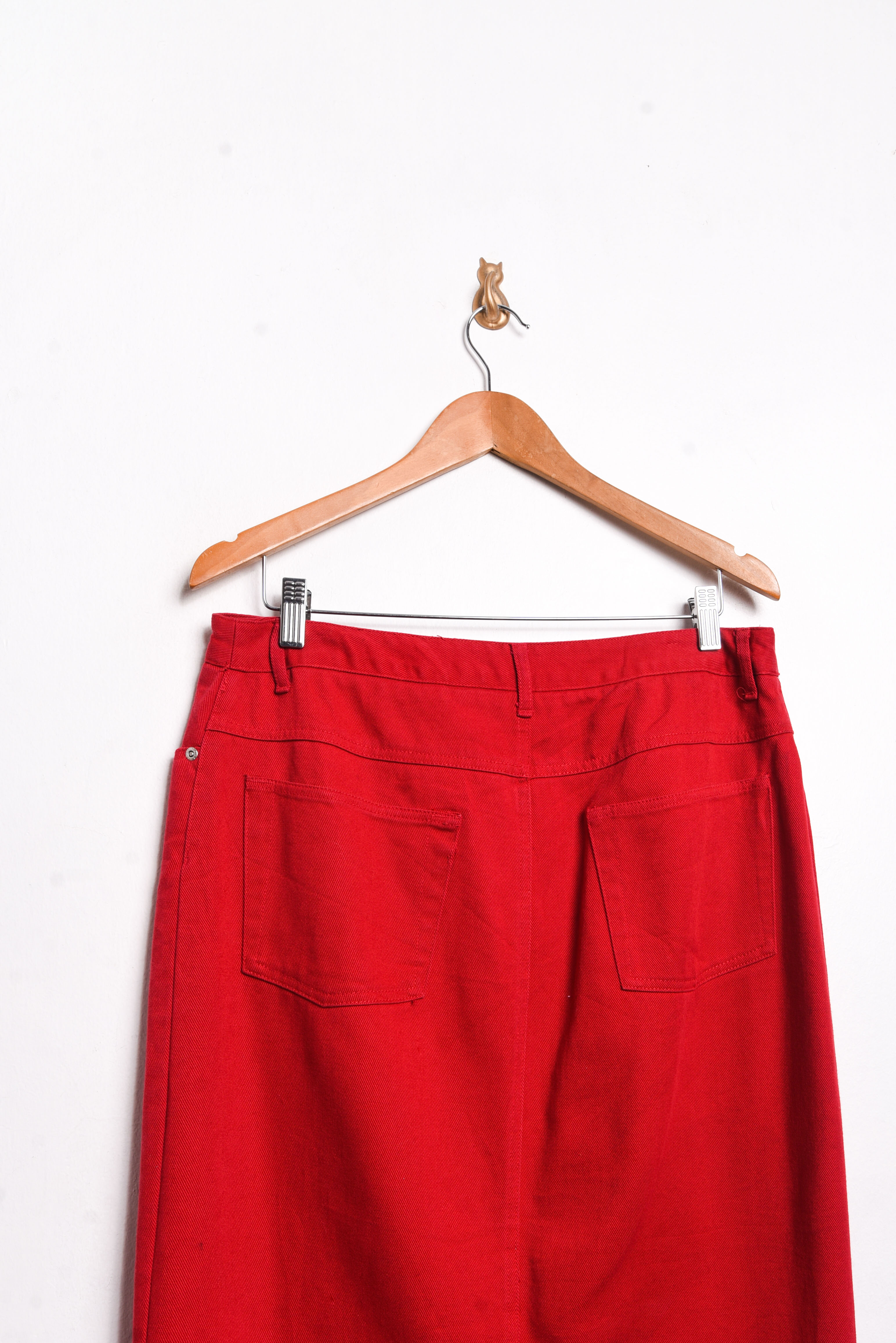Maxi falda roja denim 90s