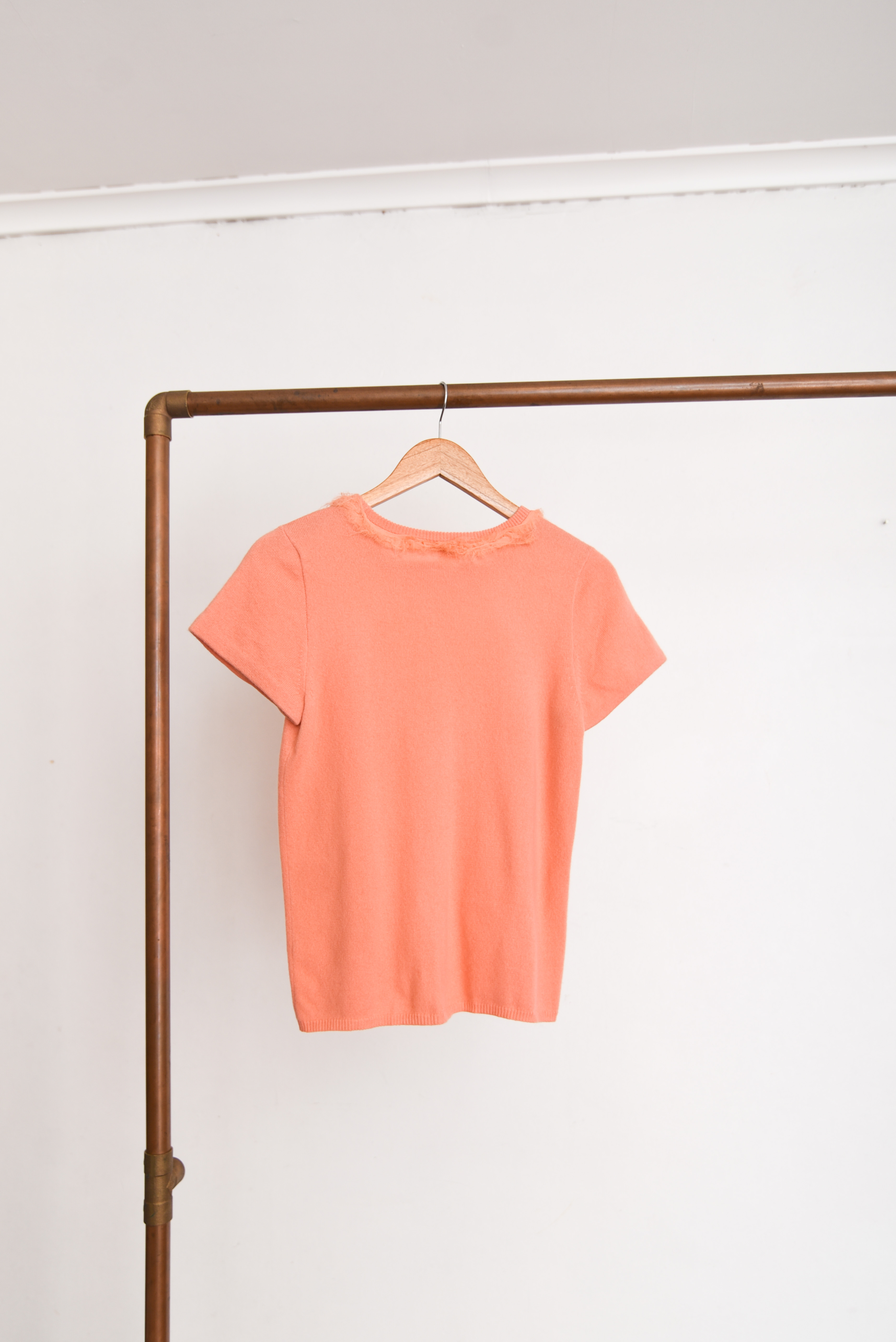 Top naranjo pastel cachemira