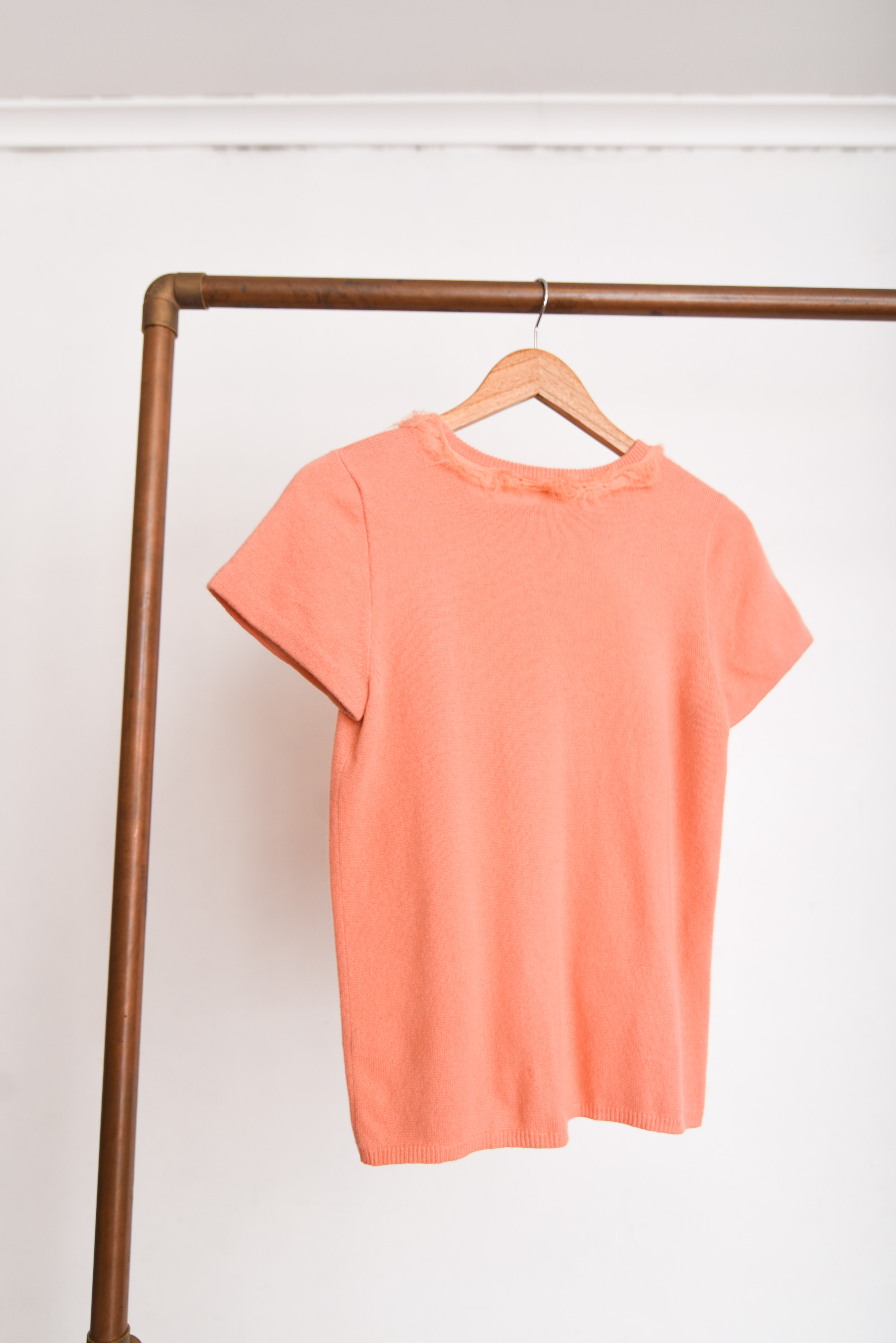 Top naranjo pastel cachemira
