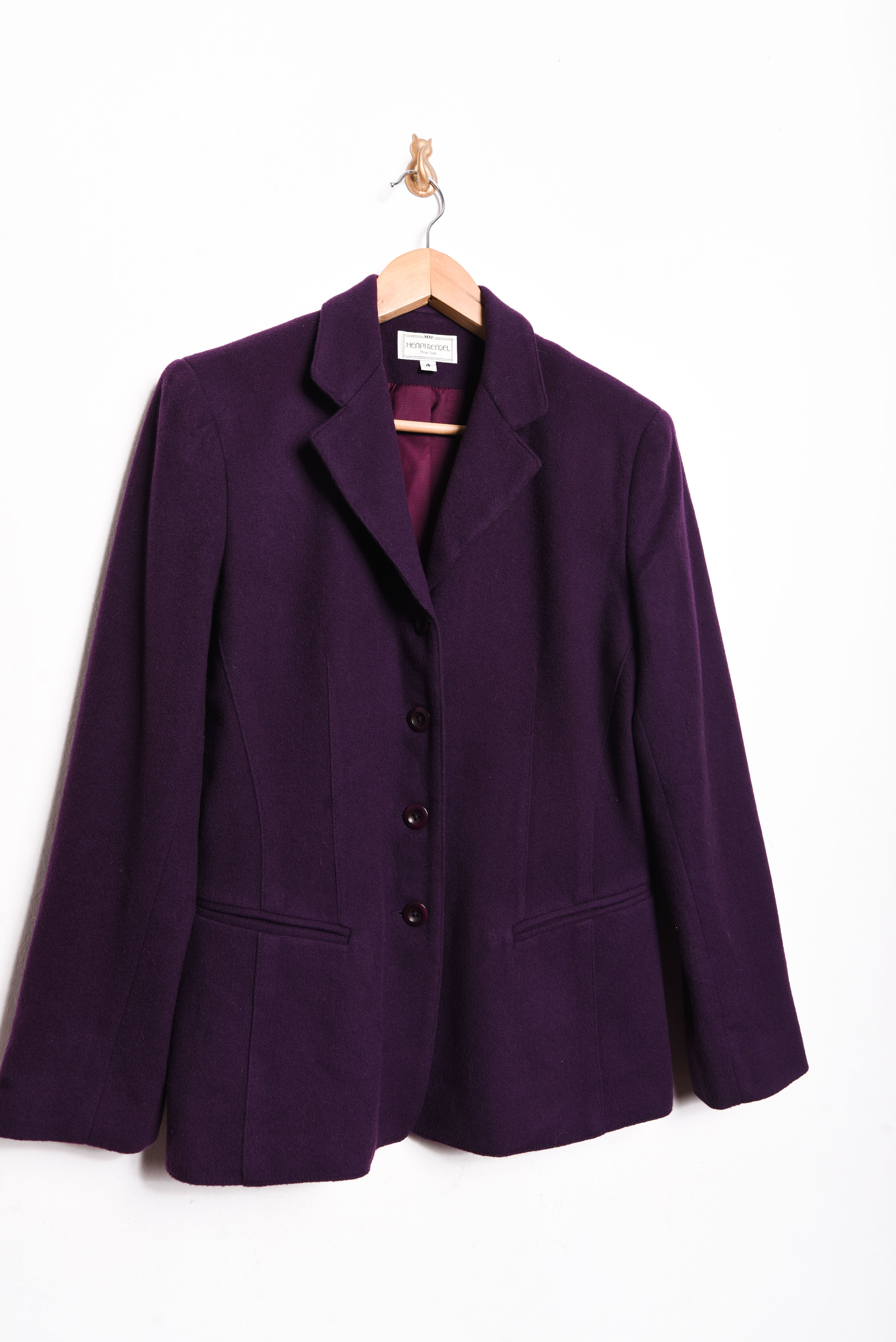 Blazer lana y cachemira vintage morado