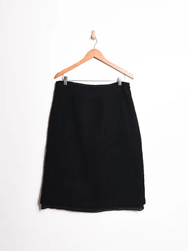 Falda negra tweed lana