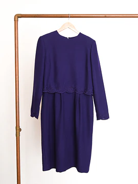Vestido vintage morado lana