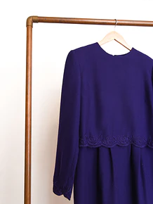 Vestido vintage morado lana