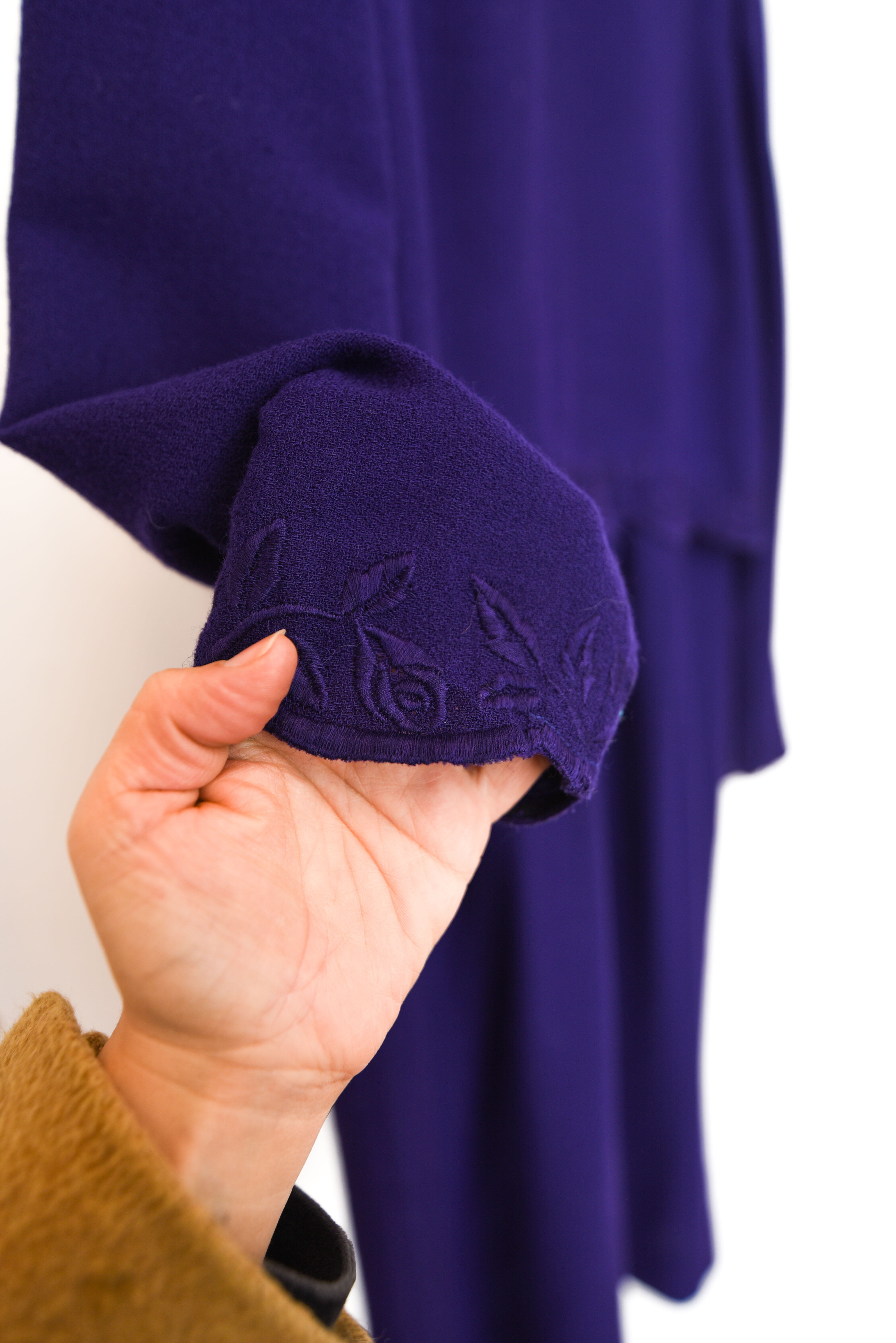 Vestido vintage morado lana