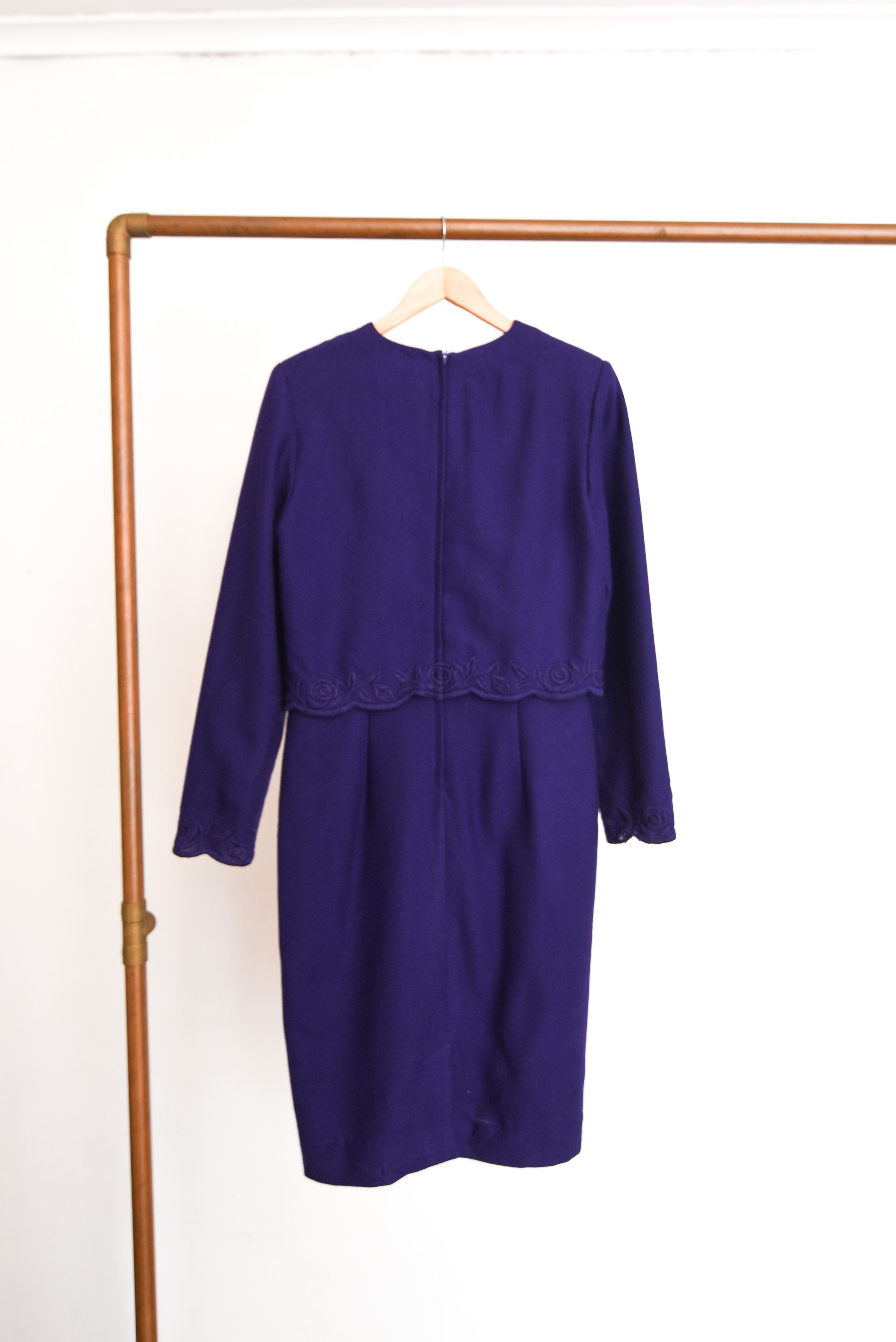 Vestido vintage morado lana