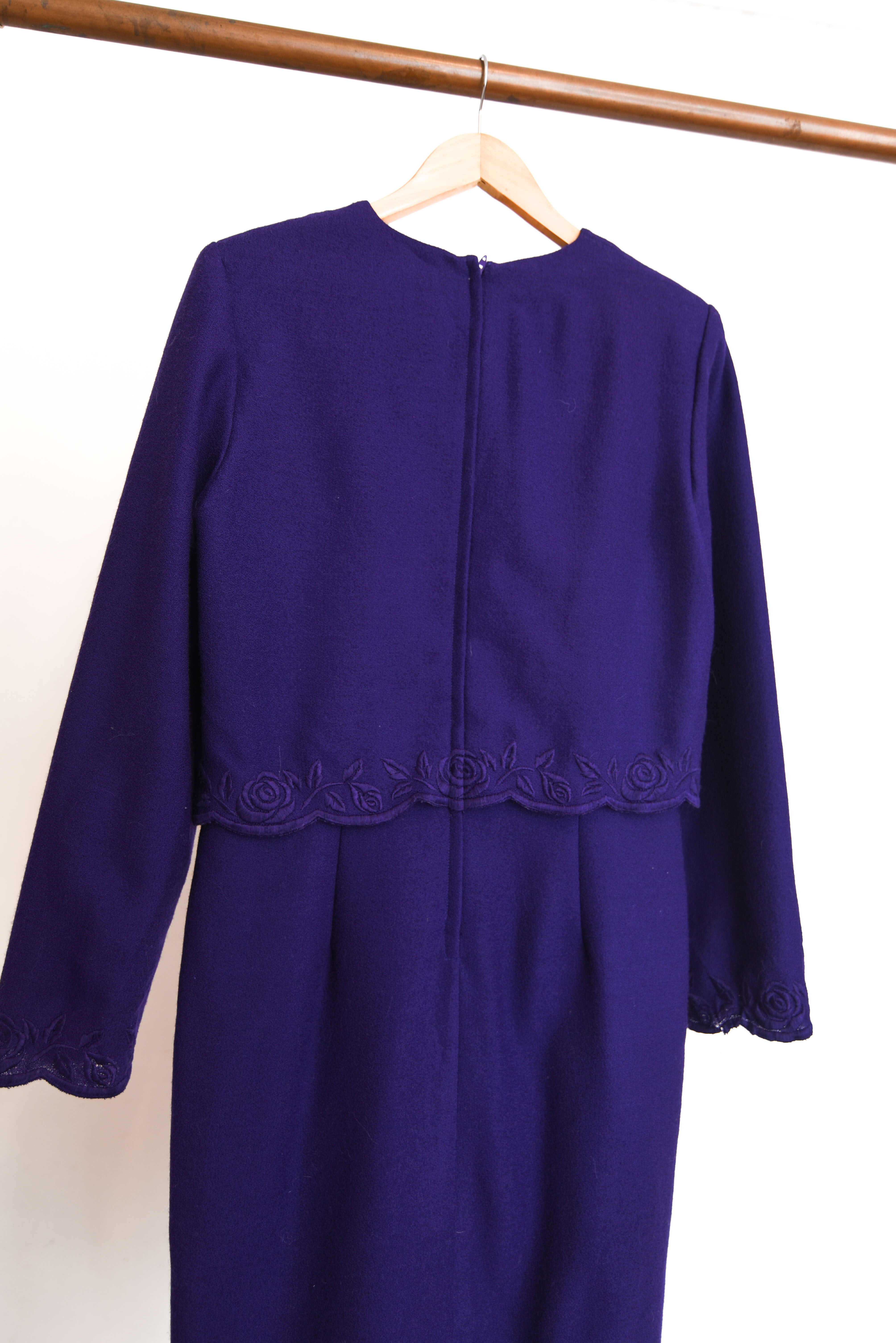 Vestido vintage morado lana
