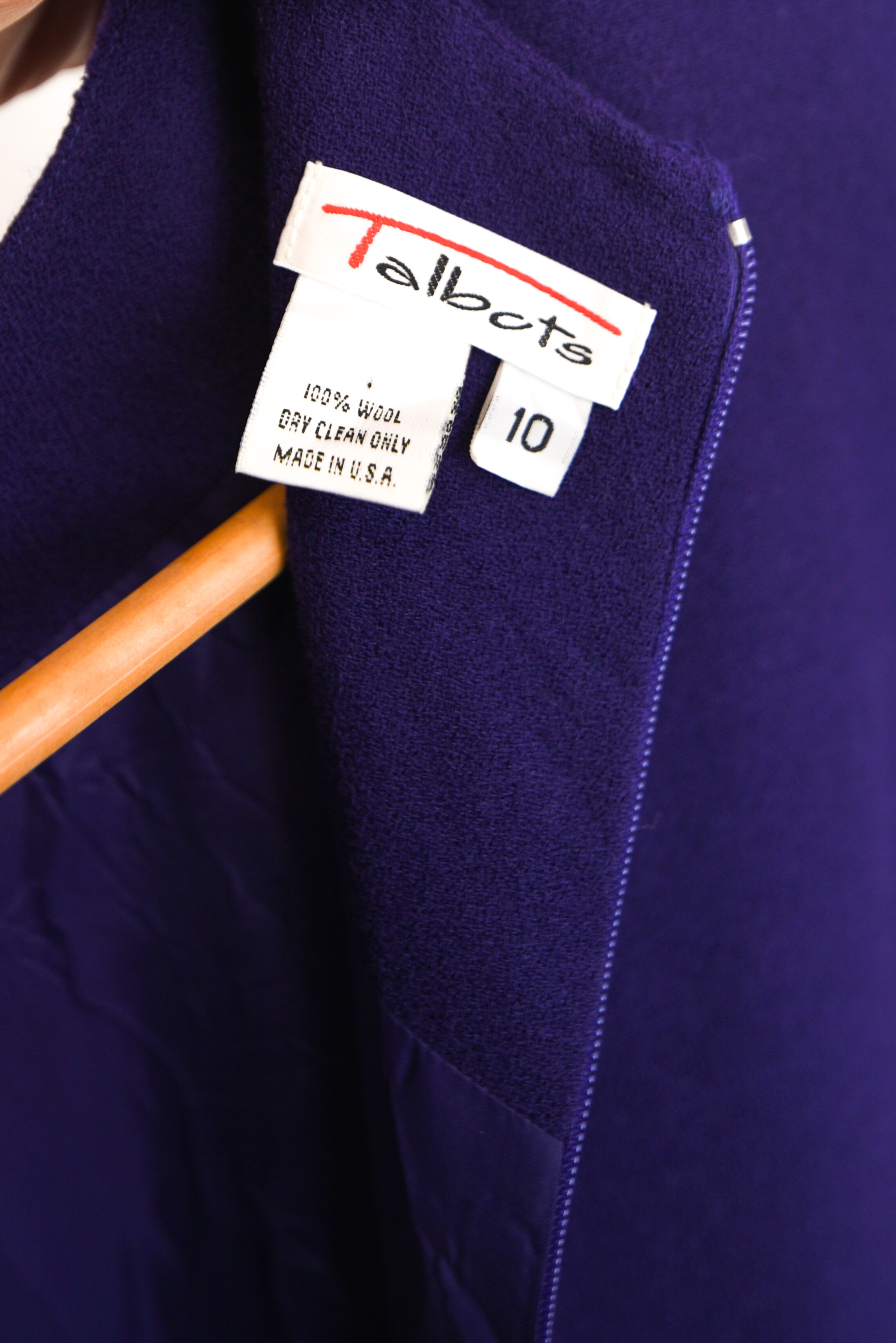 Vestido vintage morado lana