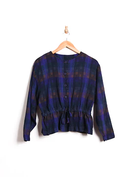 Blusa vintage purple tartán