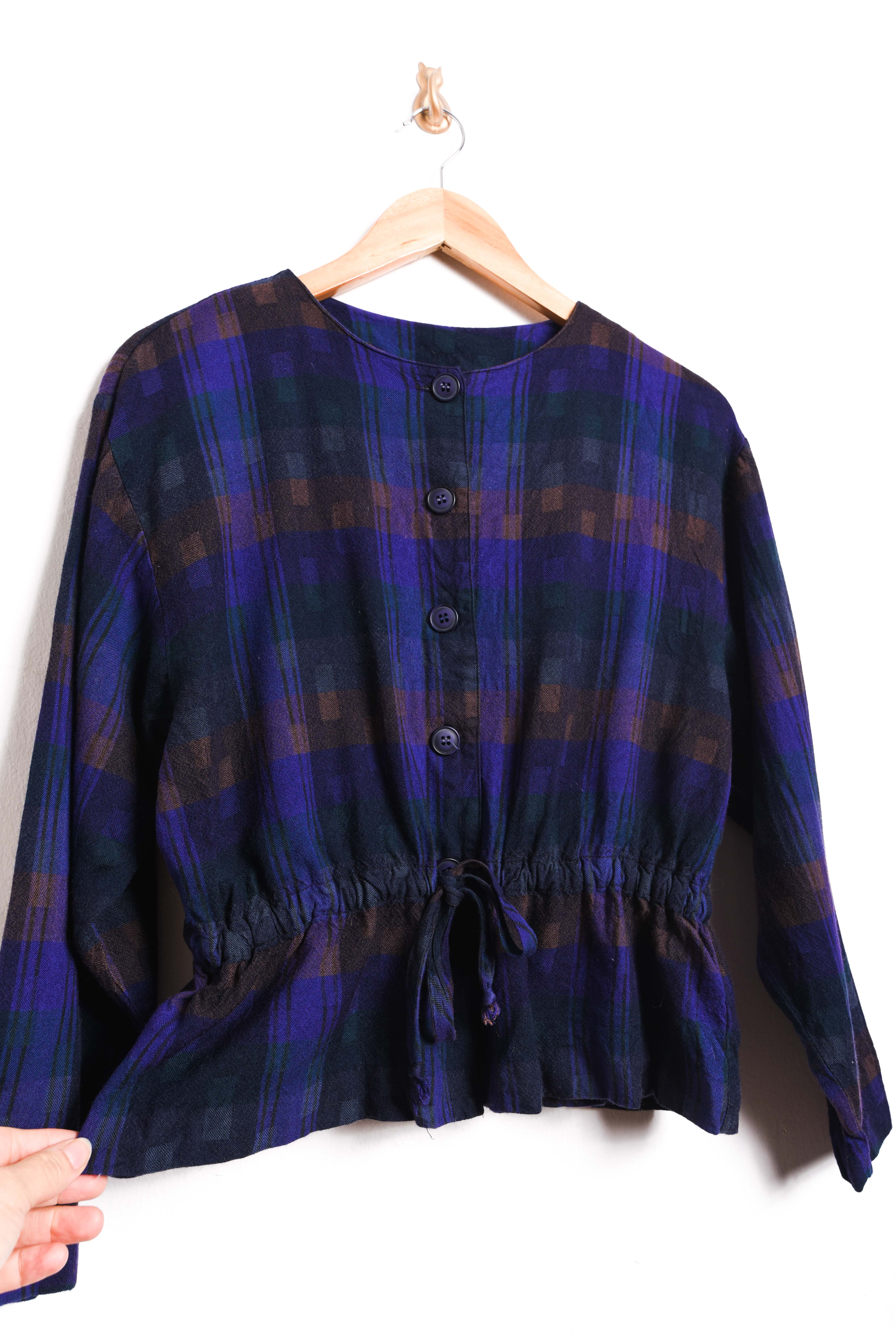 Blusa vintage purple tartán