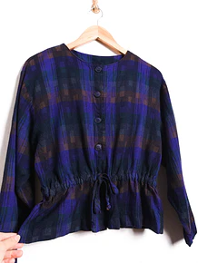 Blusa vintage purple tartán