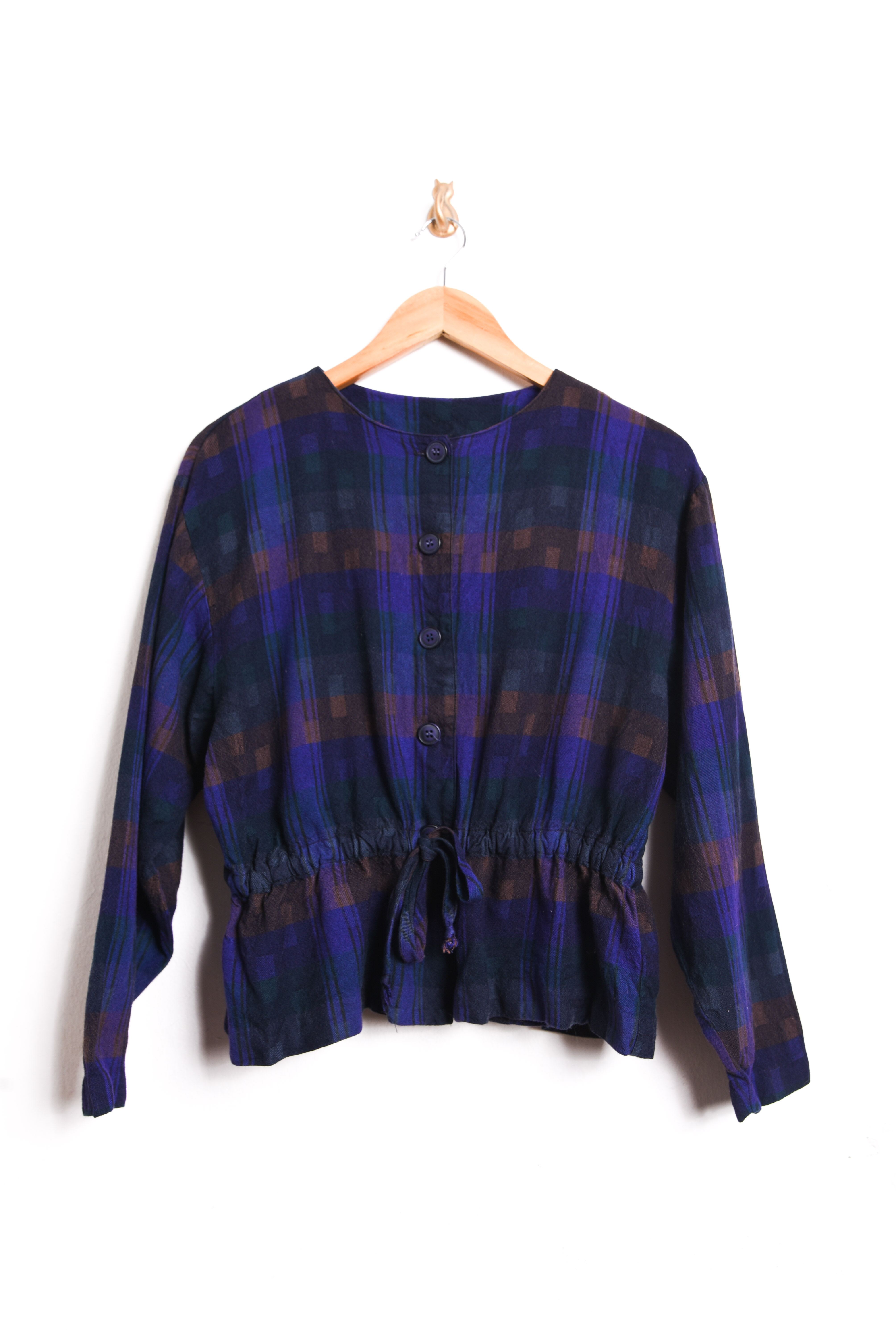 Blusa vintage purple tartán