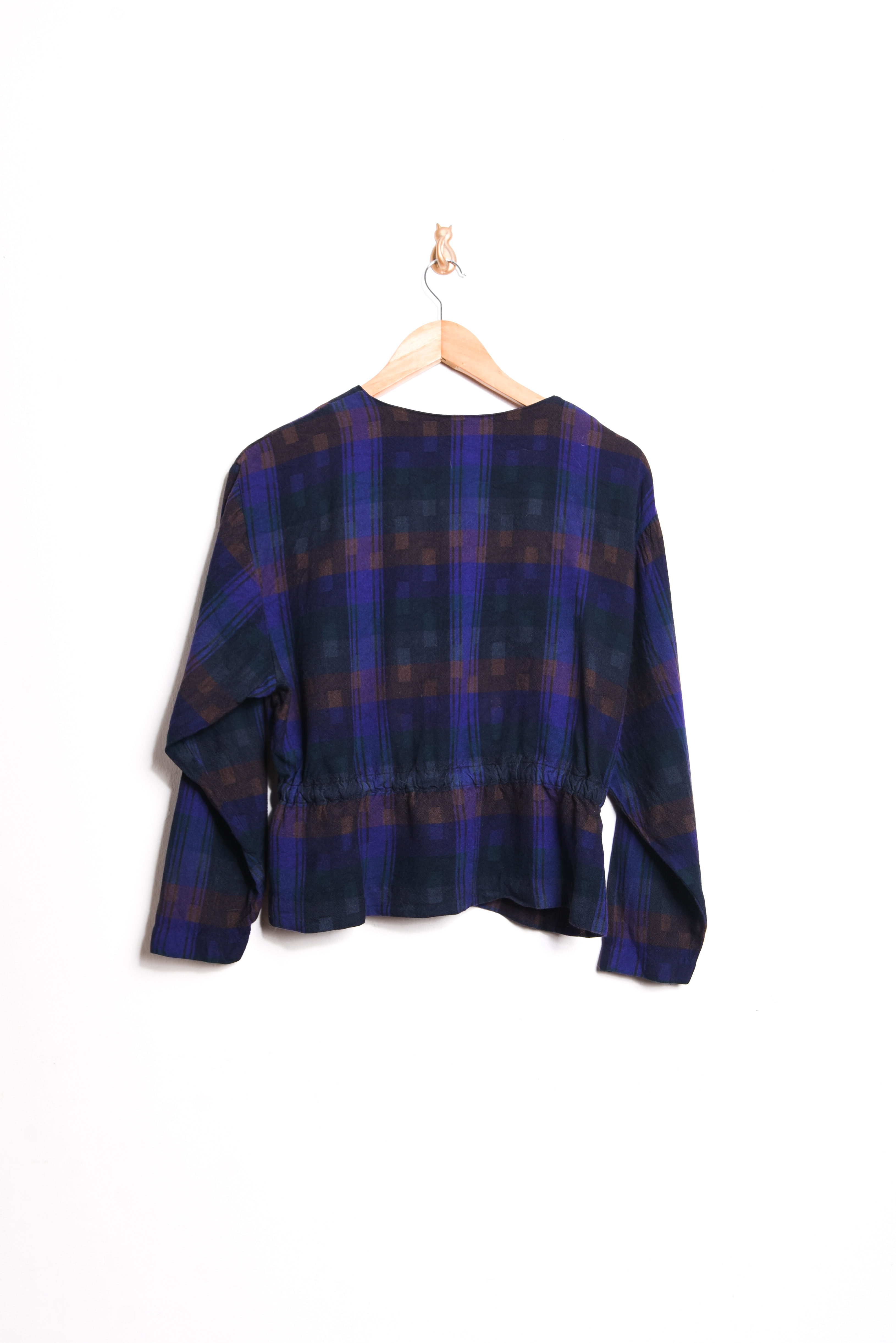 Blusa vintage purple tartán