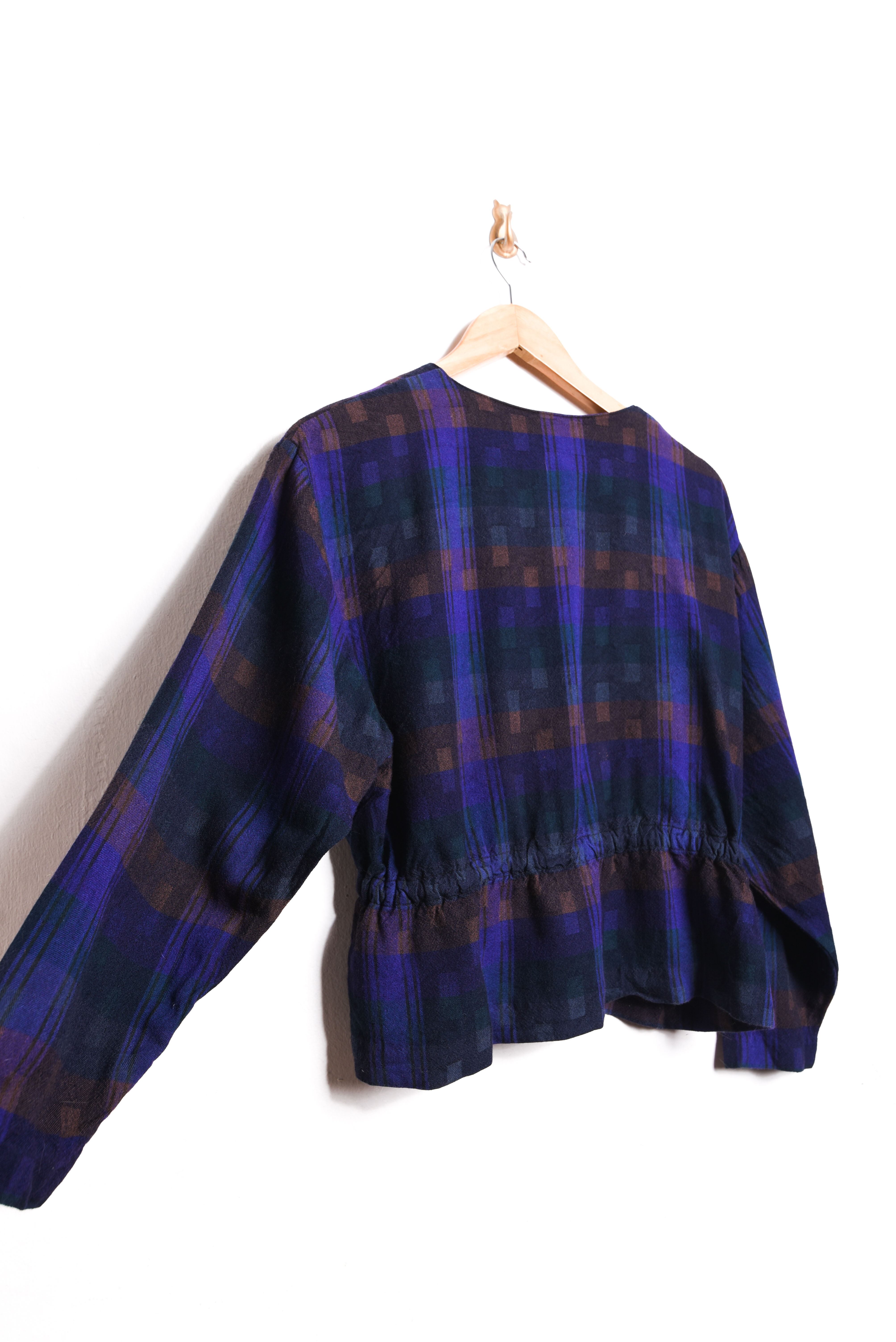 Blusa vintage purple tartán