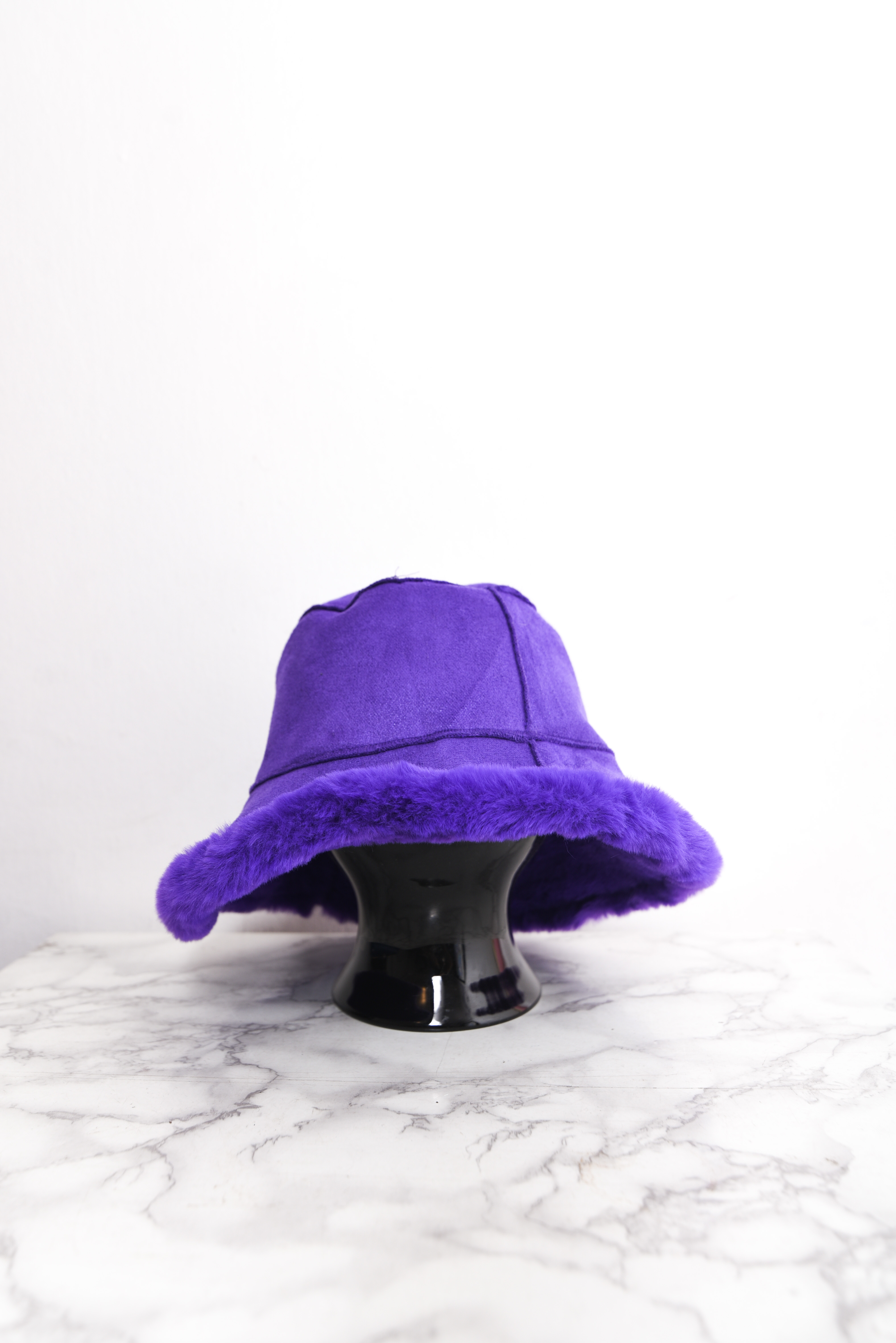 Bucket hat purple furry